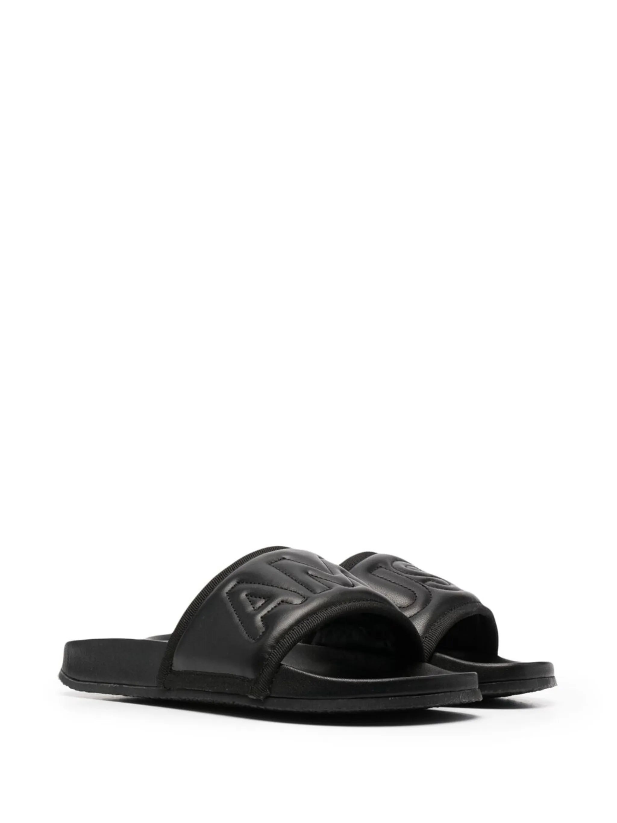 padded leather slides
