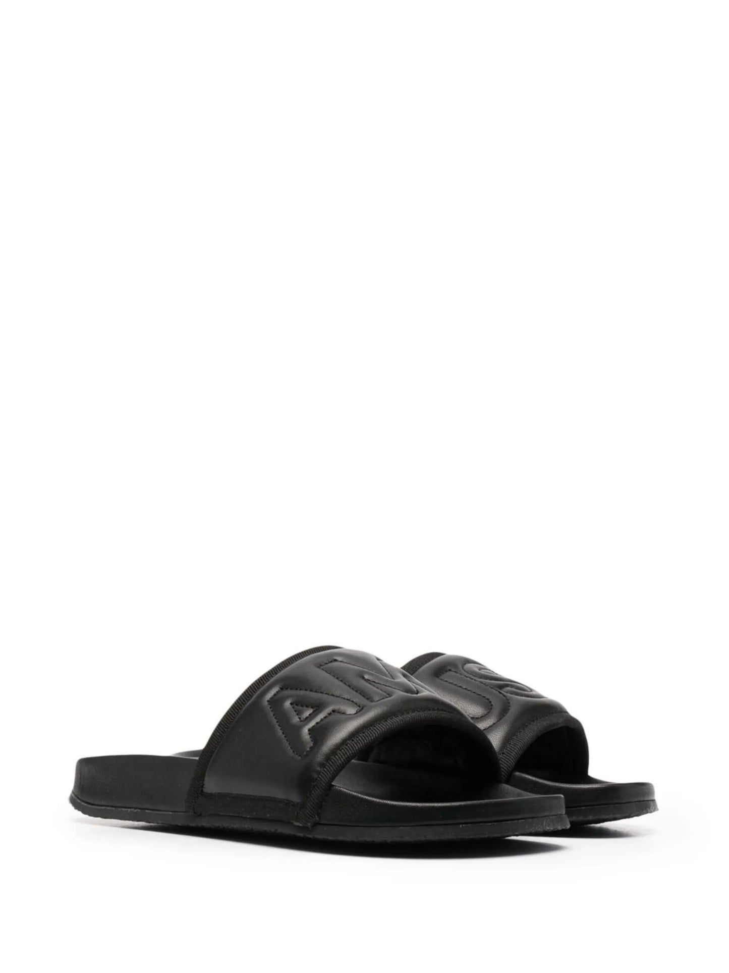 padded leather slides