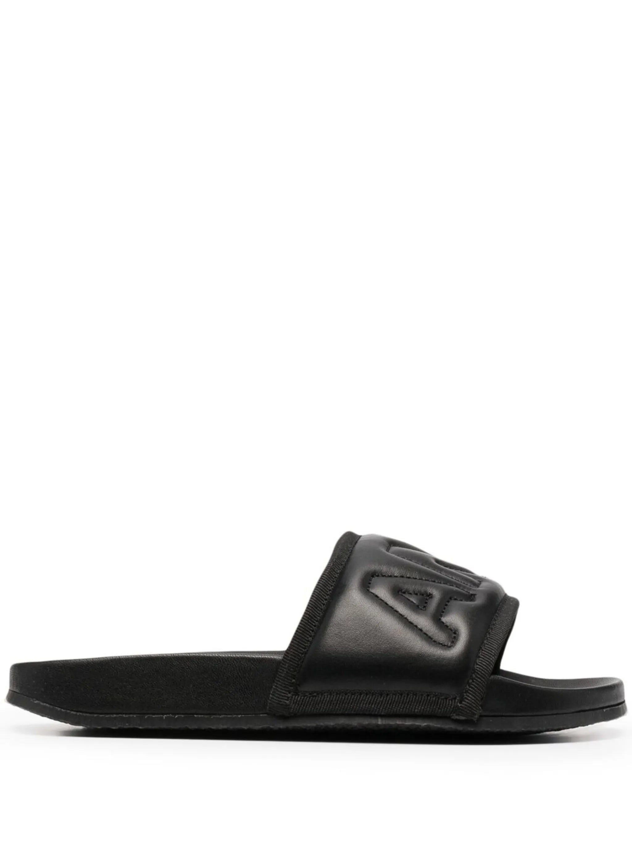 padded leather slides