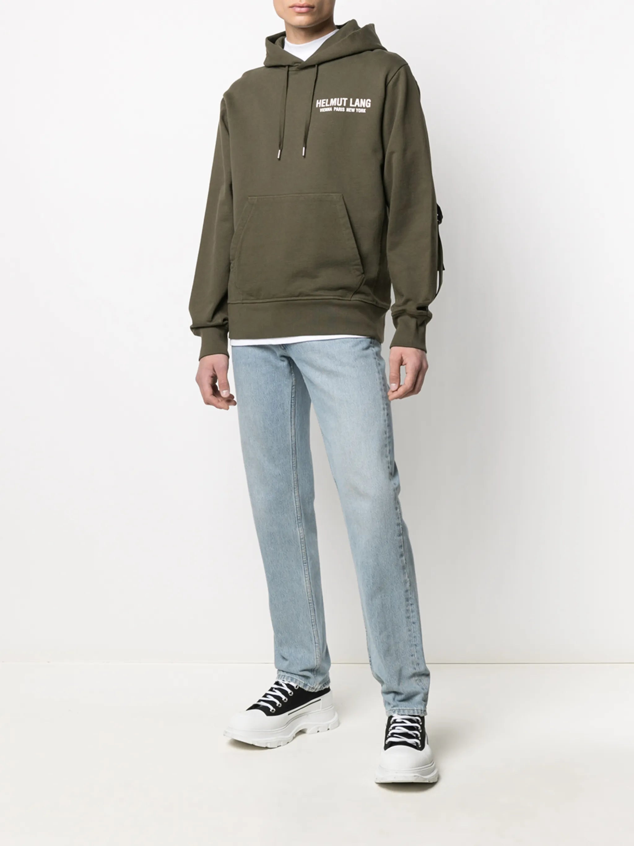logo print hooded sweatshirt