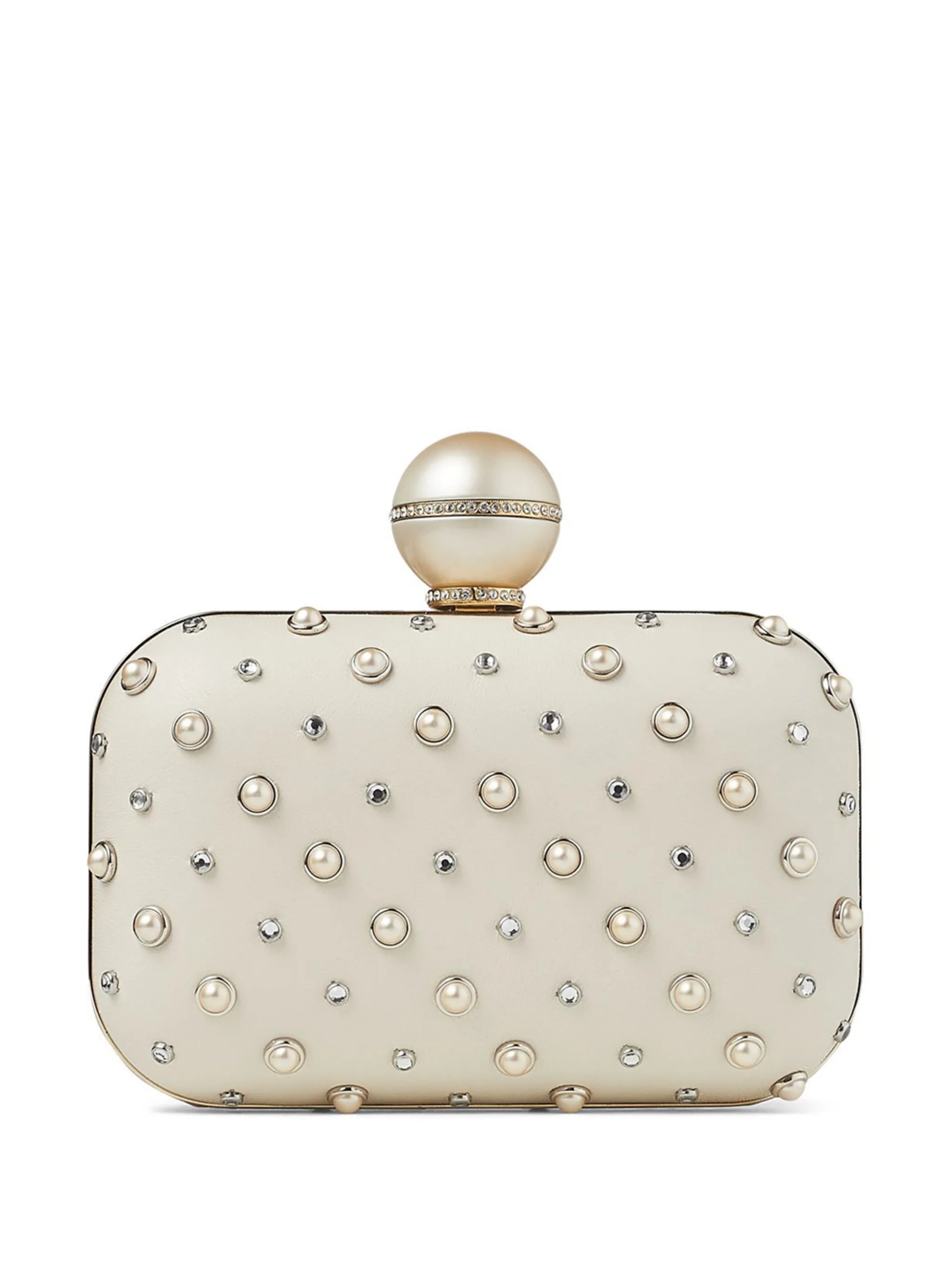 Cloud pearl-embellished clutch bag