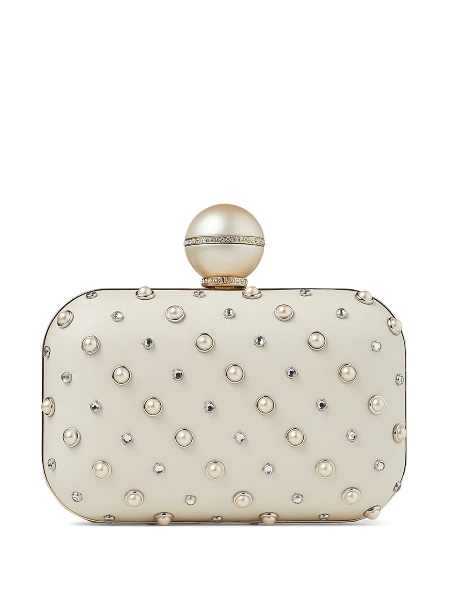 Cloud pearl-embellished clutch bag