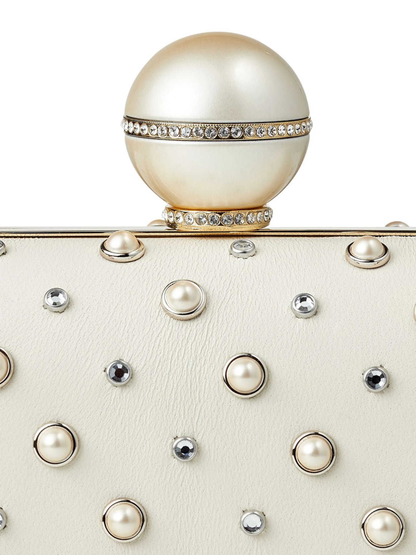 Cloud pearl-embellished clutch bag