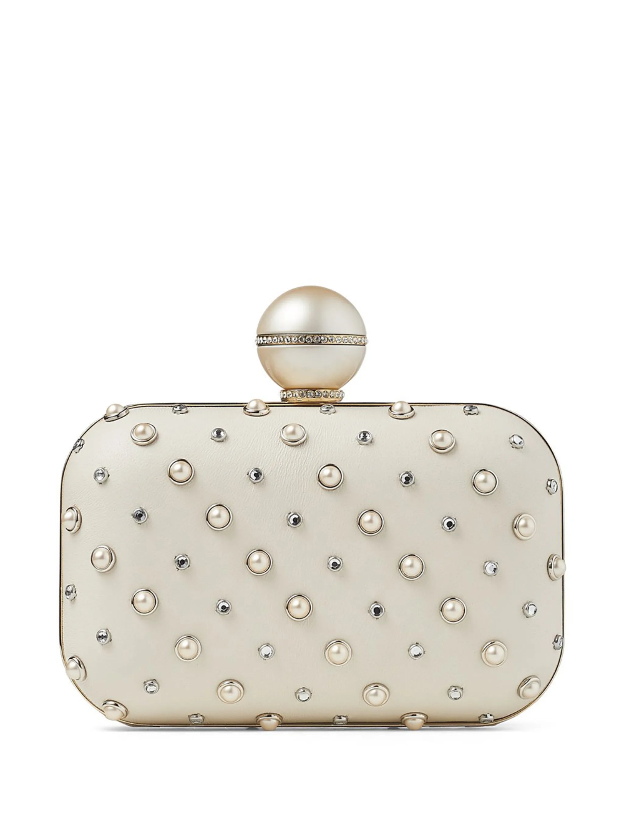 Cloud pearl-embellished clutch bag