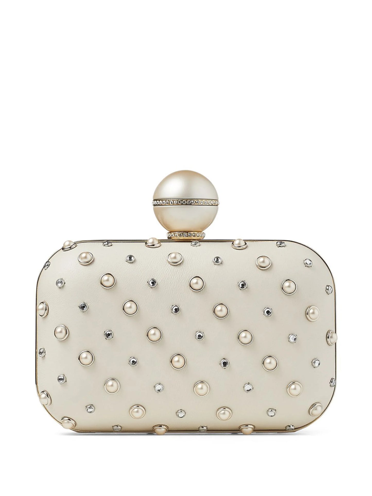 Cloud pearl-embellished clutch bag