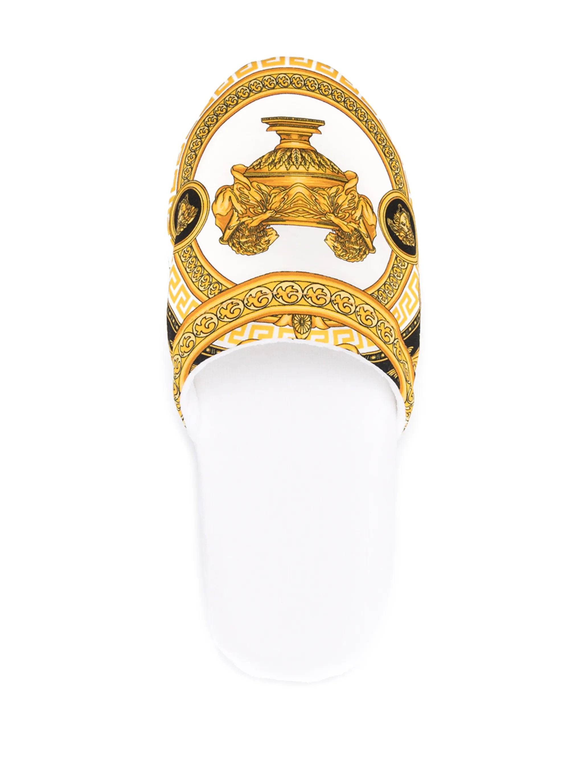 baroque print slippers