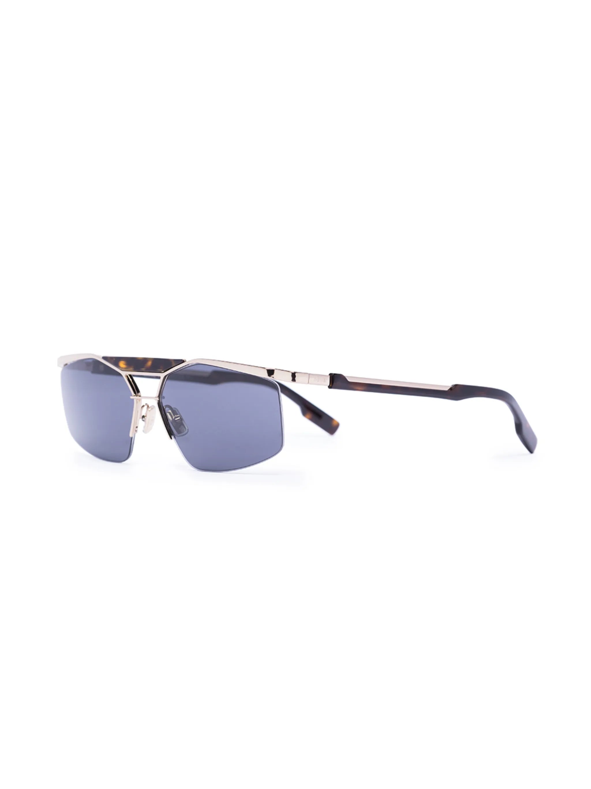 futuristic rectangular-frame sunglasses