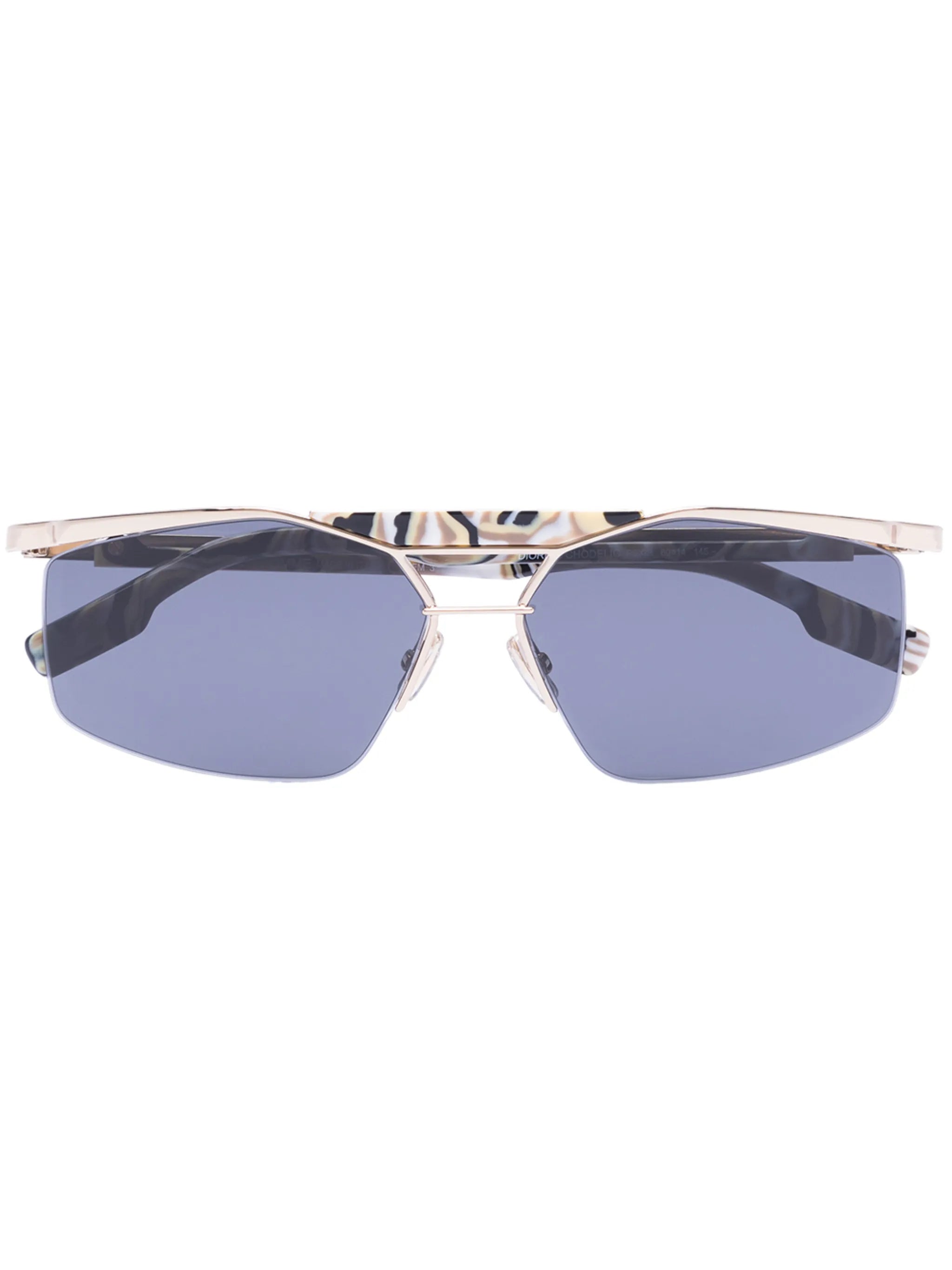 futuristic rectangular-frame sunglasses