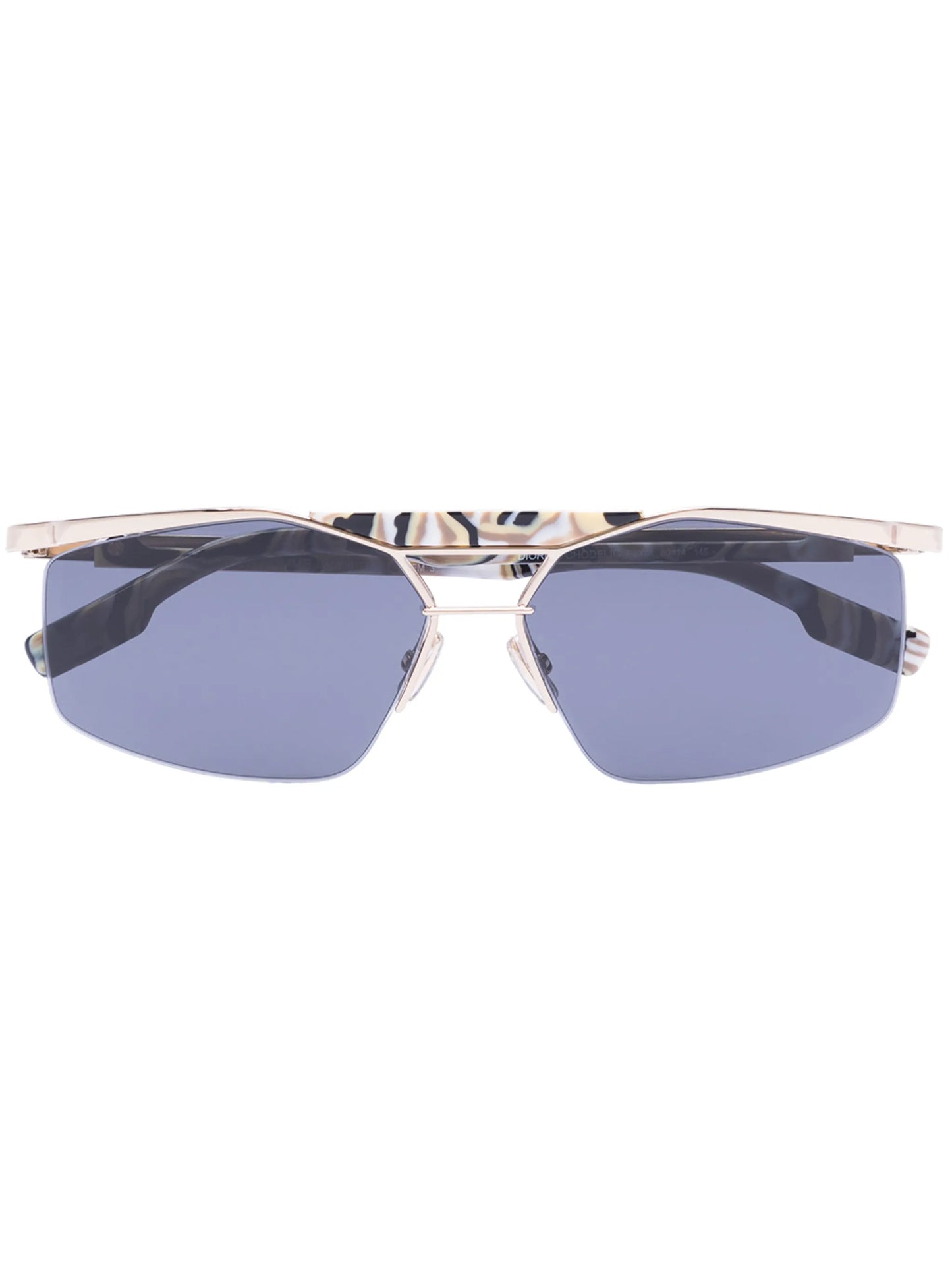 futuristic rectangular-frame sunglasses