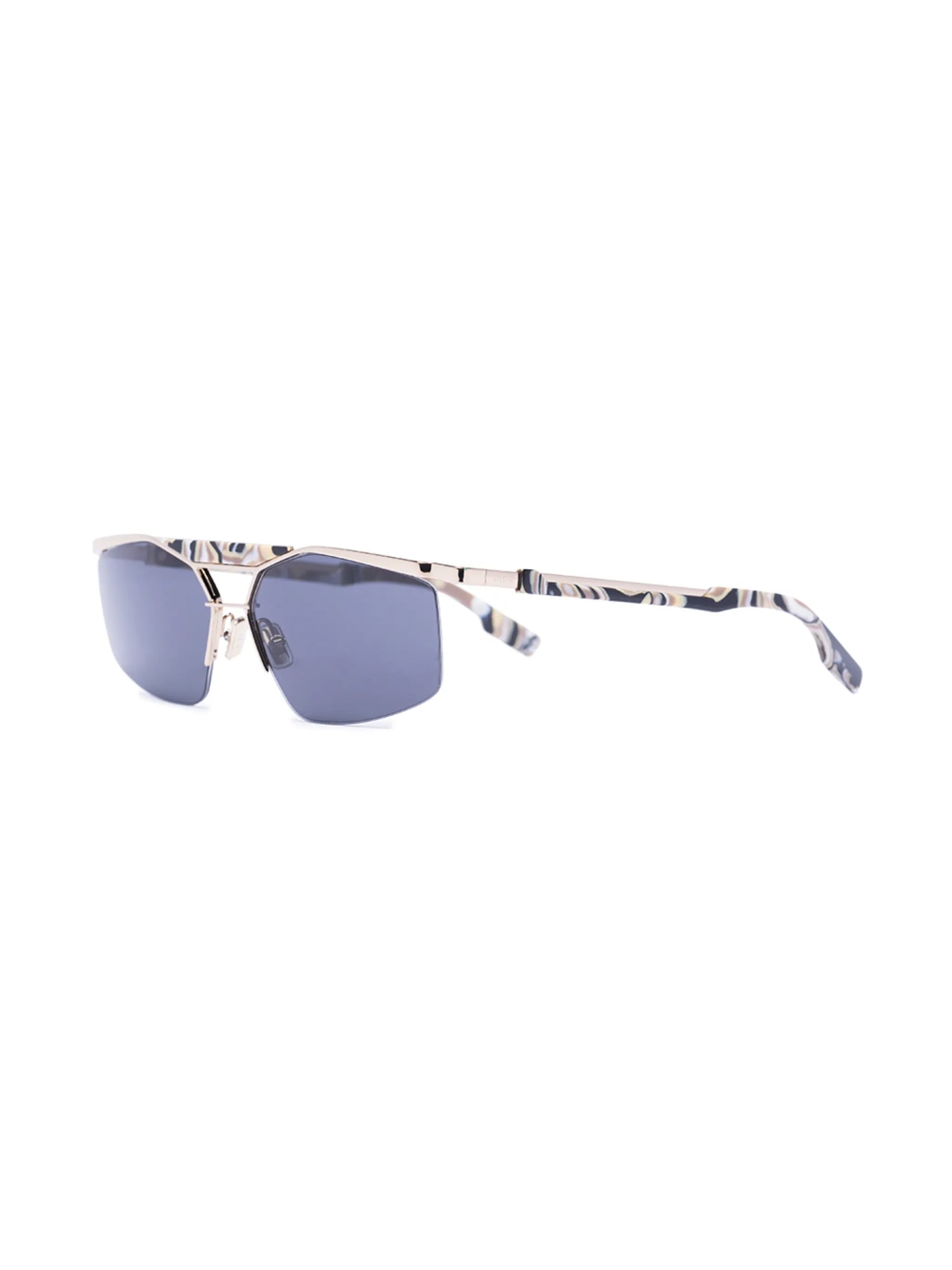 futuristic rectangular-frame sunglasses