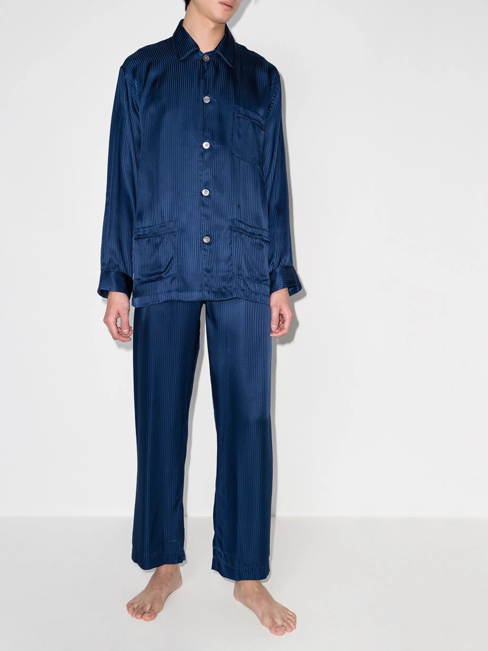 pinstripe silk pyjama set