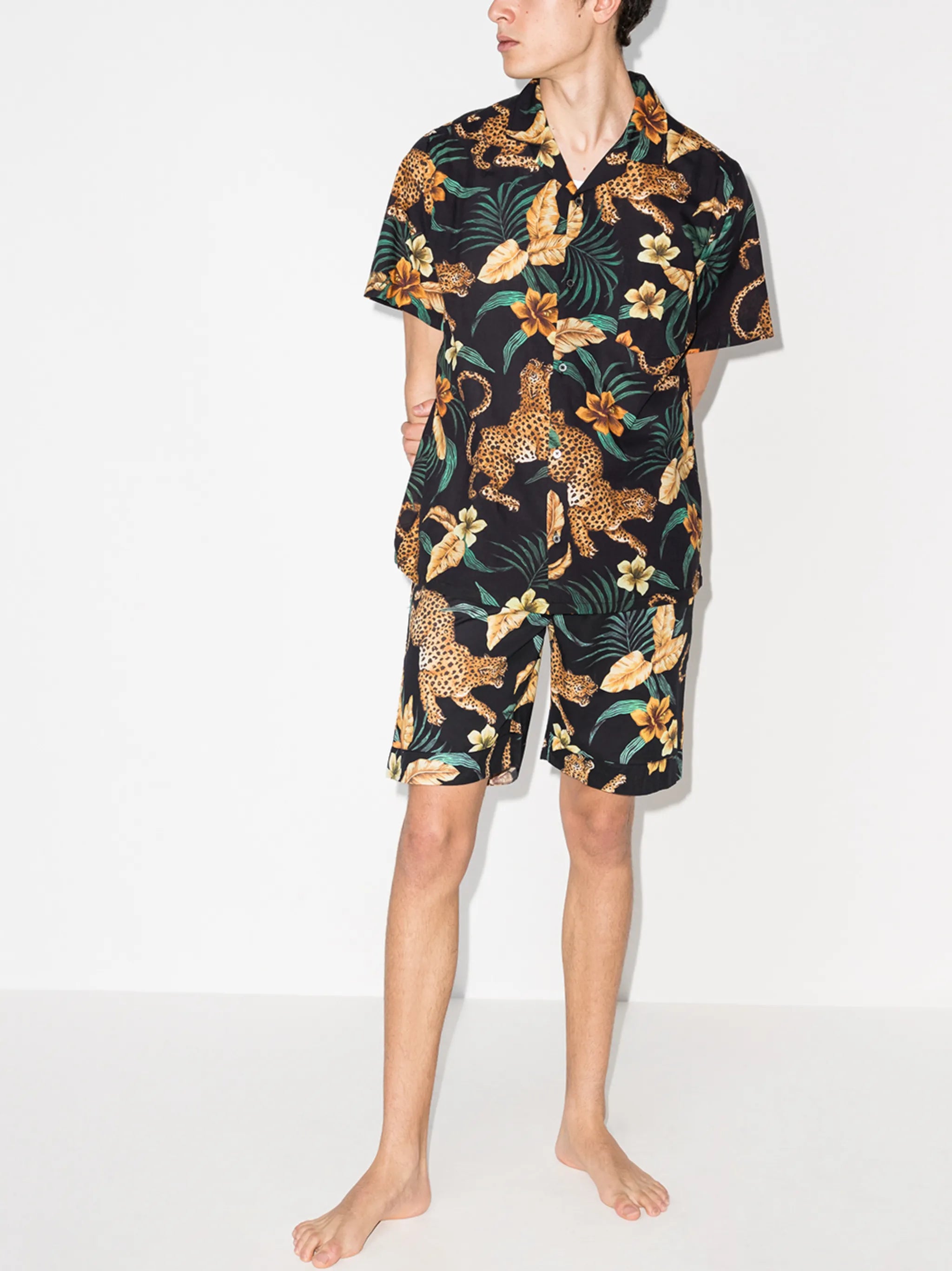 jungle print pajama shorts