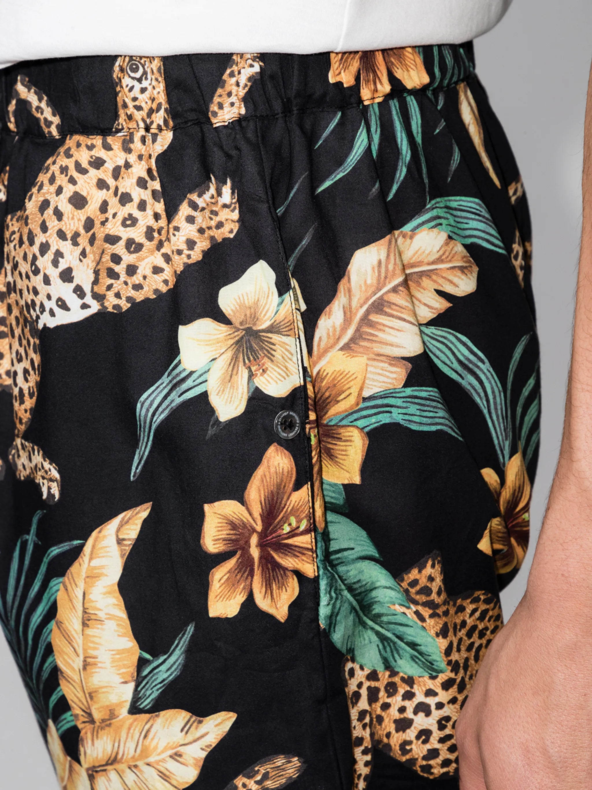 jungle print pajama shorts