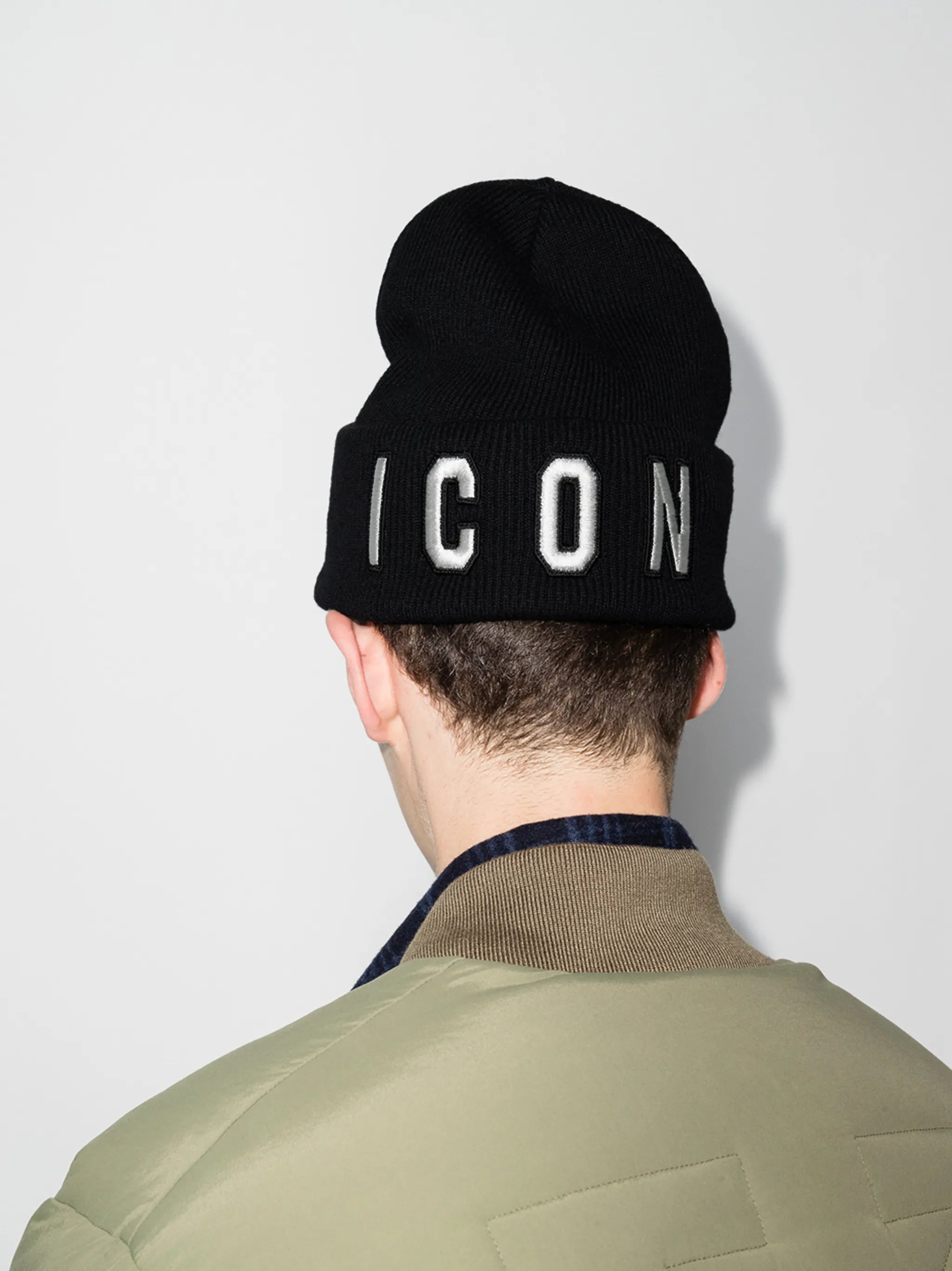 embroidered Icon knitted beanie