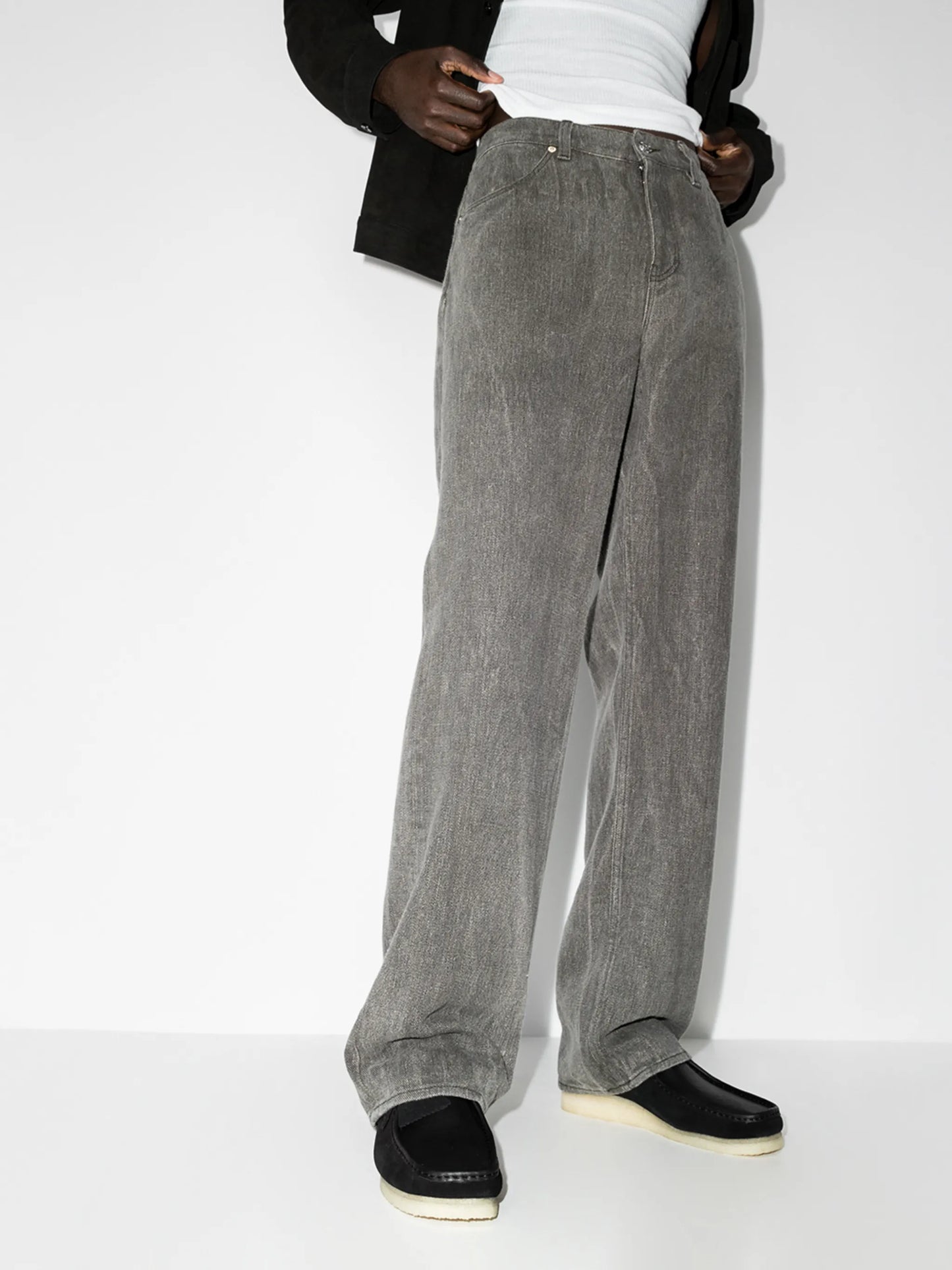 Wallabee contrasting-panel lace-up shoes