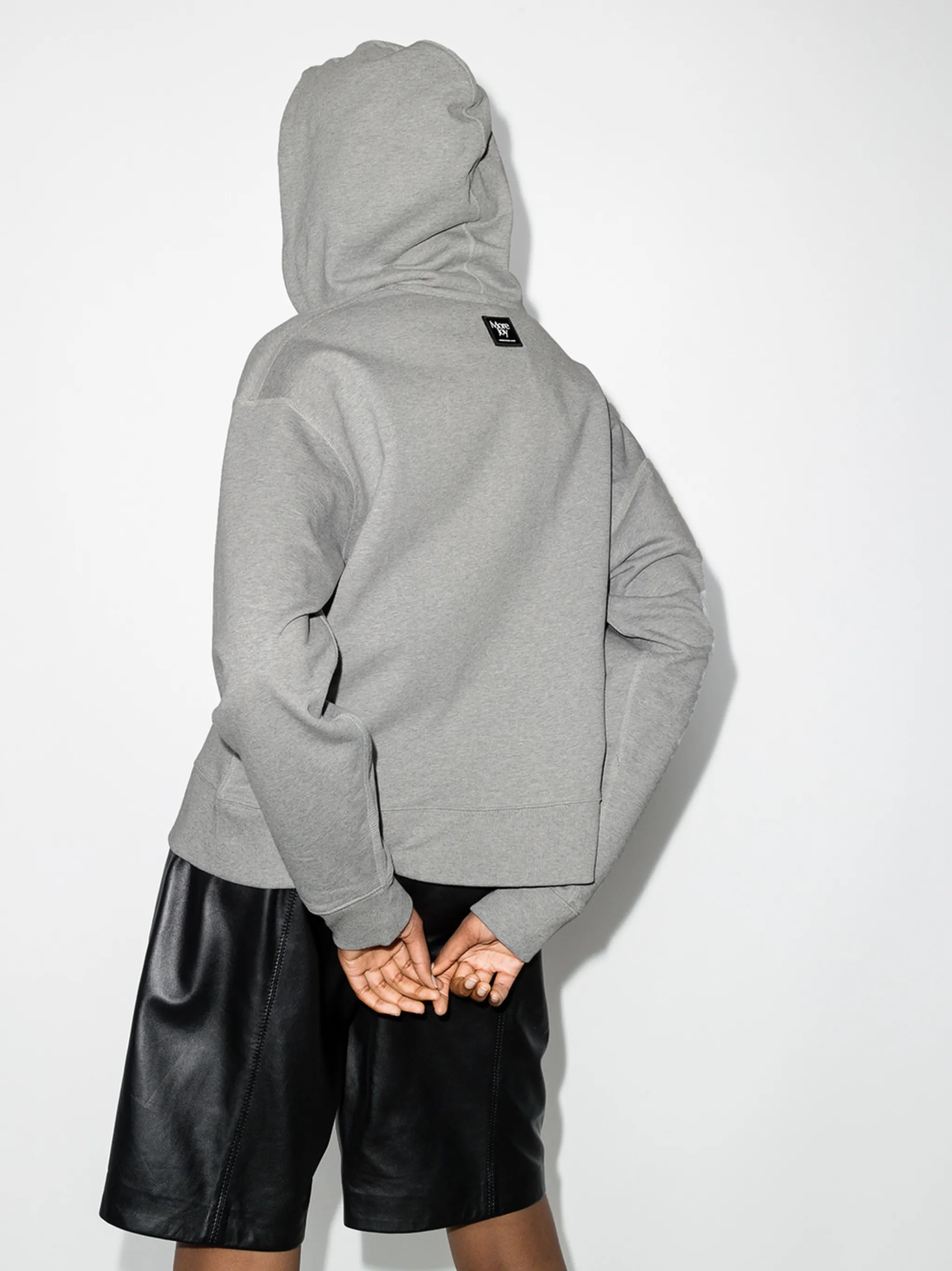 logo-embroidered cropped hoodie