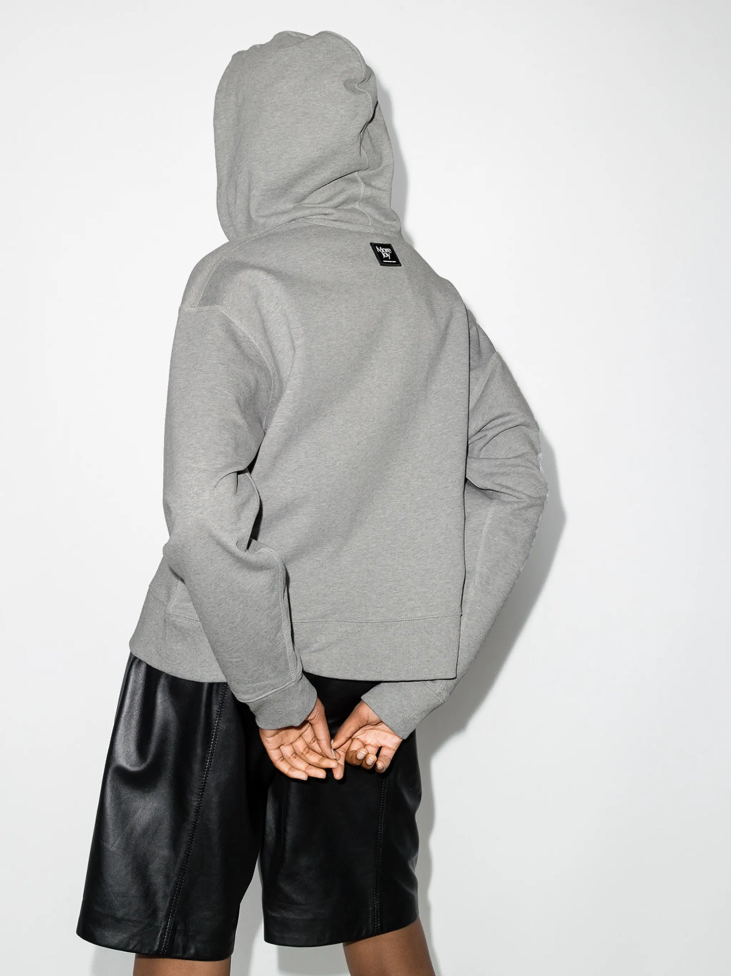 logo-embroidered cropped hoodie