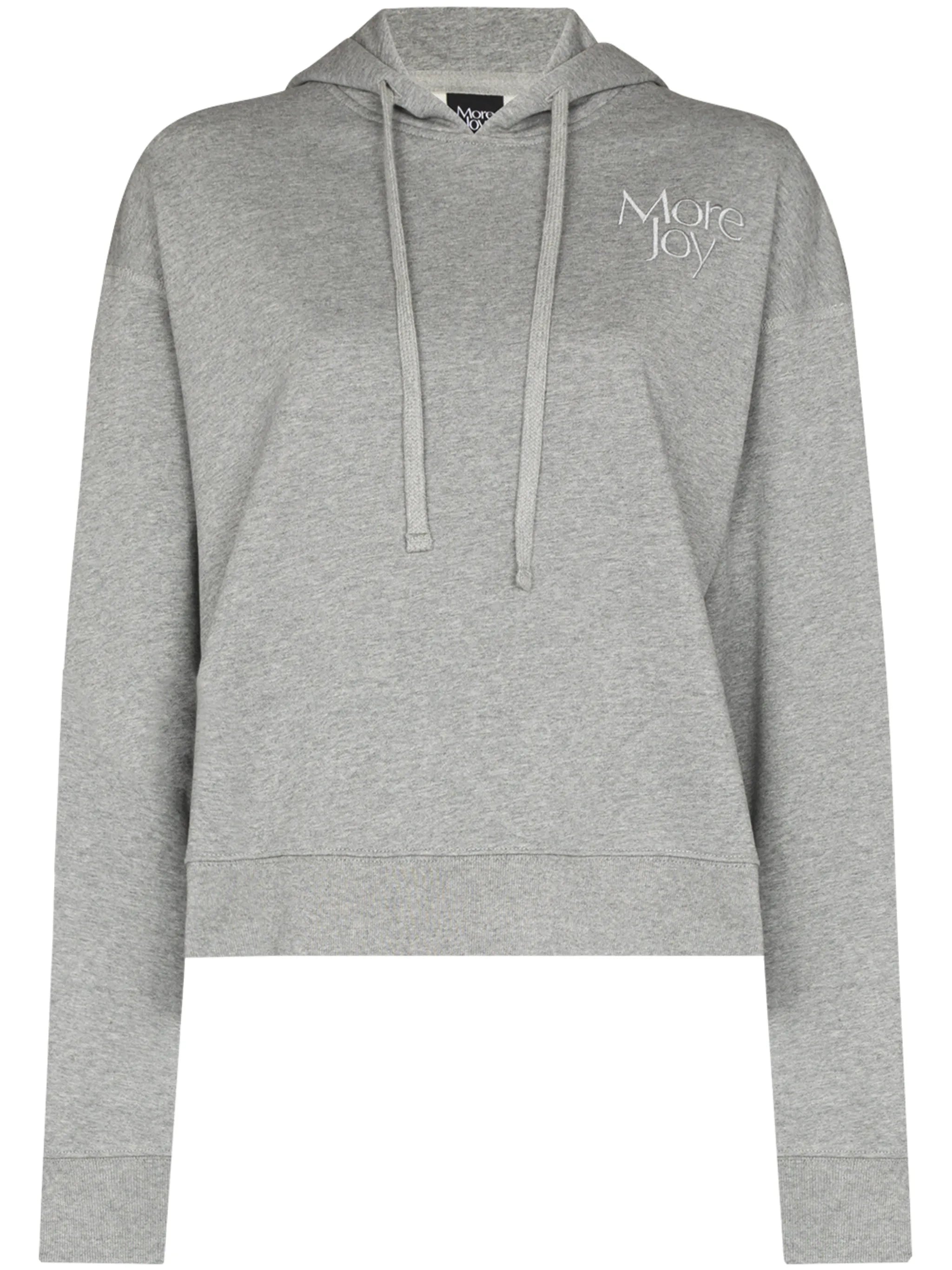 logo-embroidered cropped hoodie
