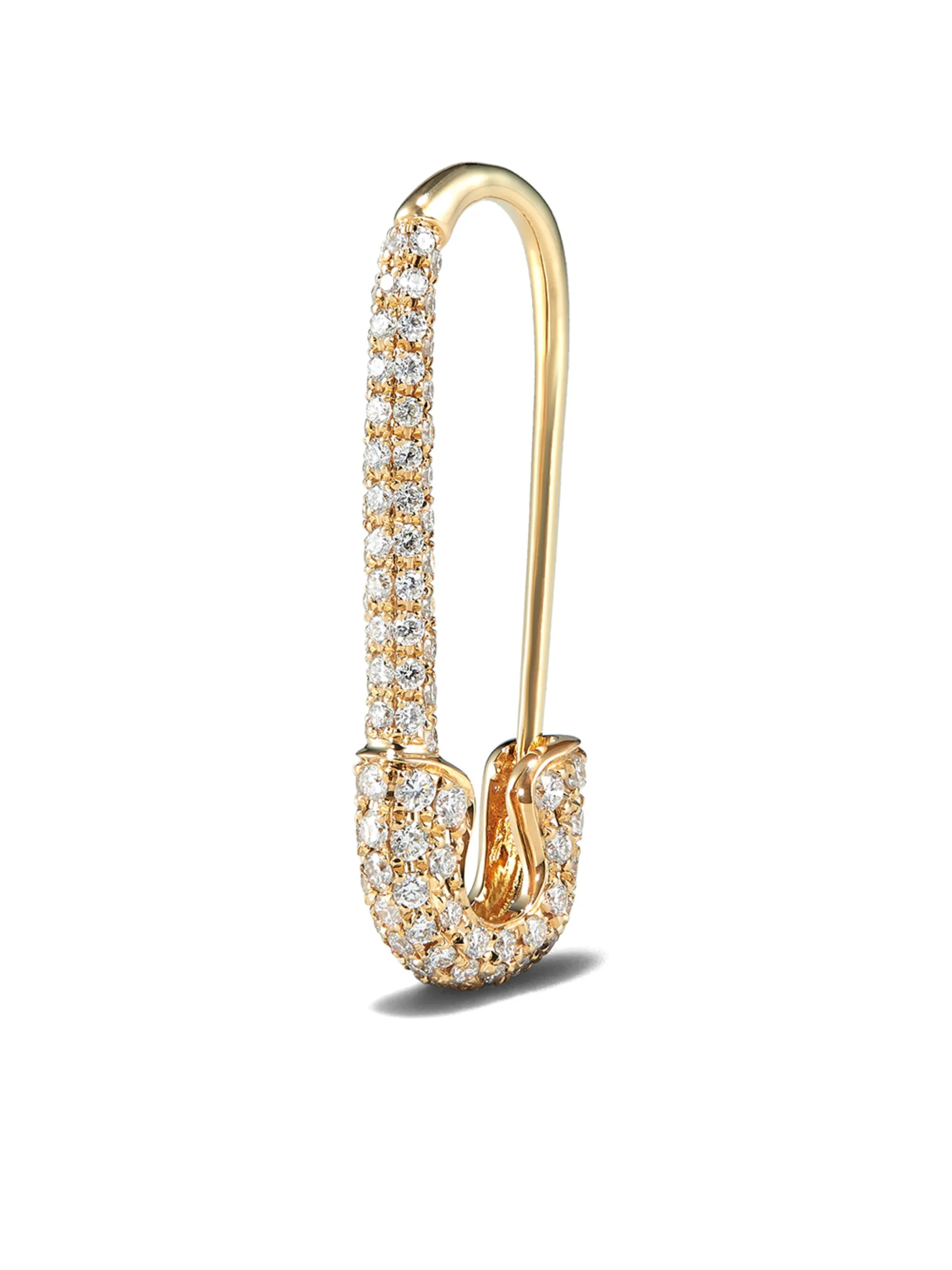 safety-pin diamond single earring