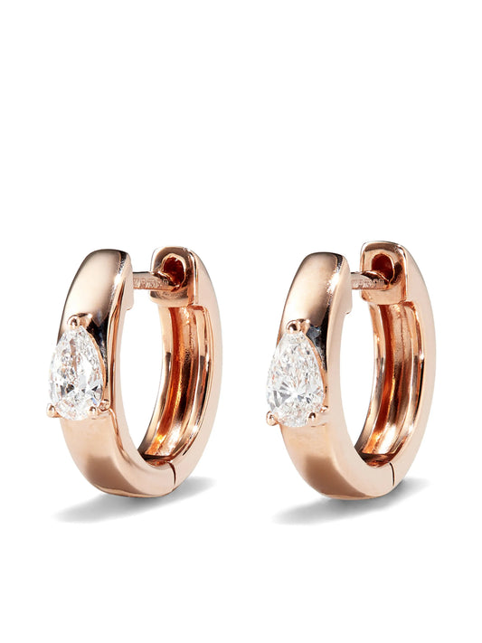 huggie diamond-embellished hoop earrings