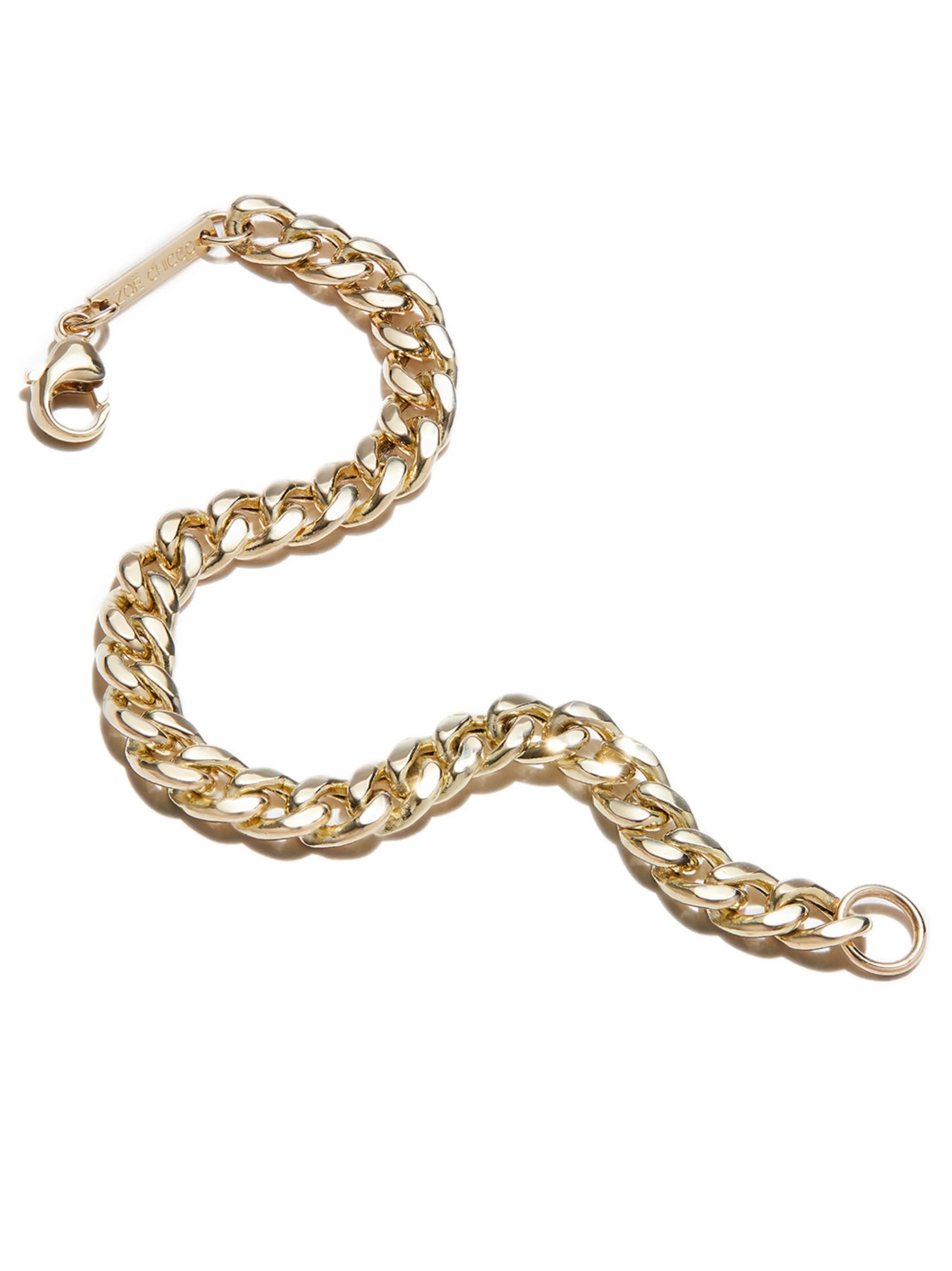 14kt yellow gold curb-chain bracelet