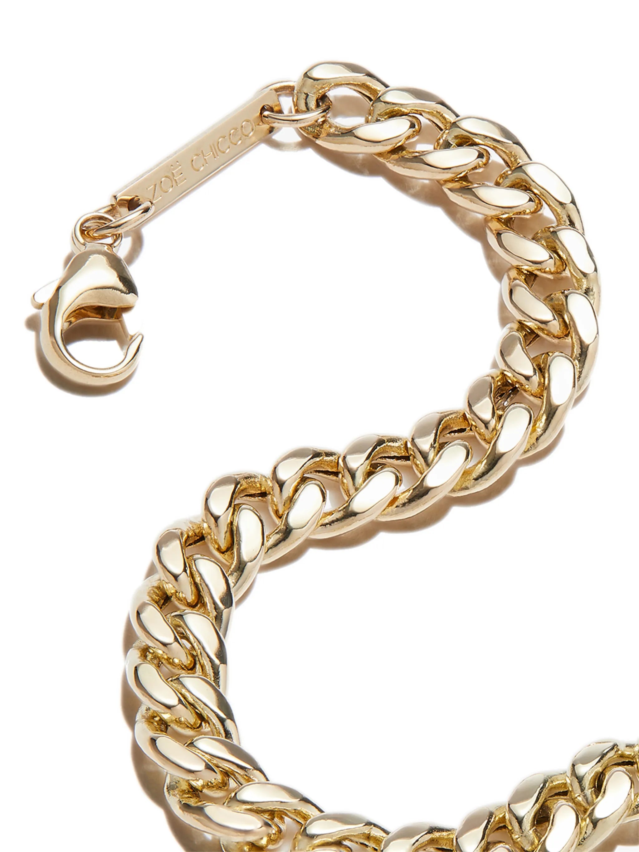 14kt yellow gold curb-chain bracelet