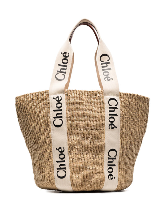 large Woody logo-strap tote bag