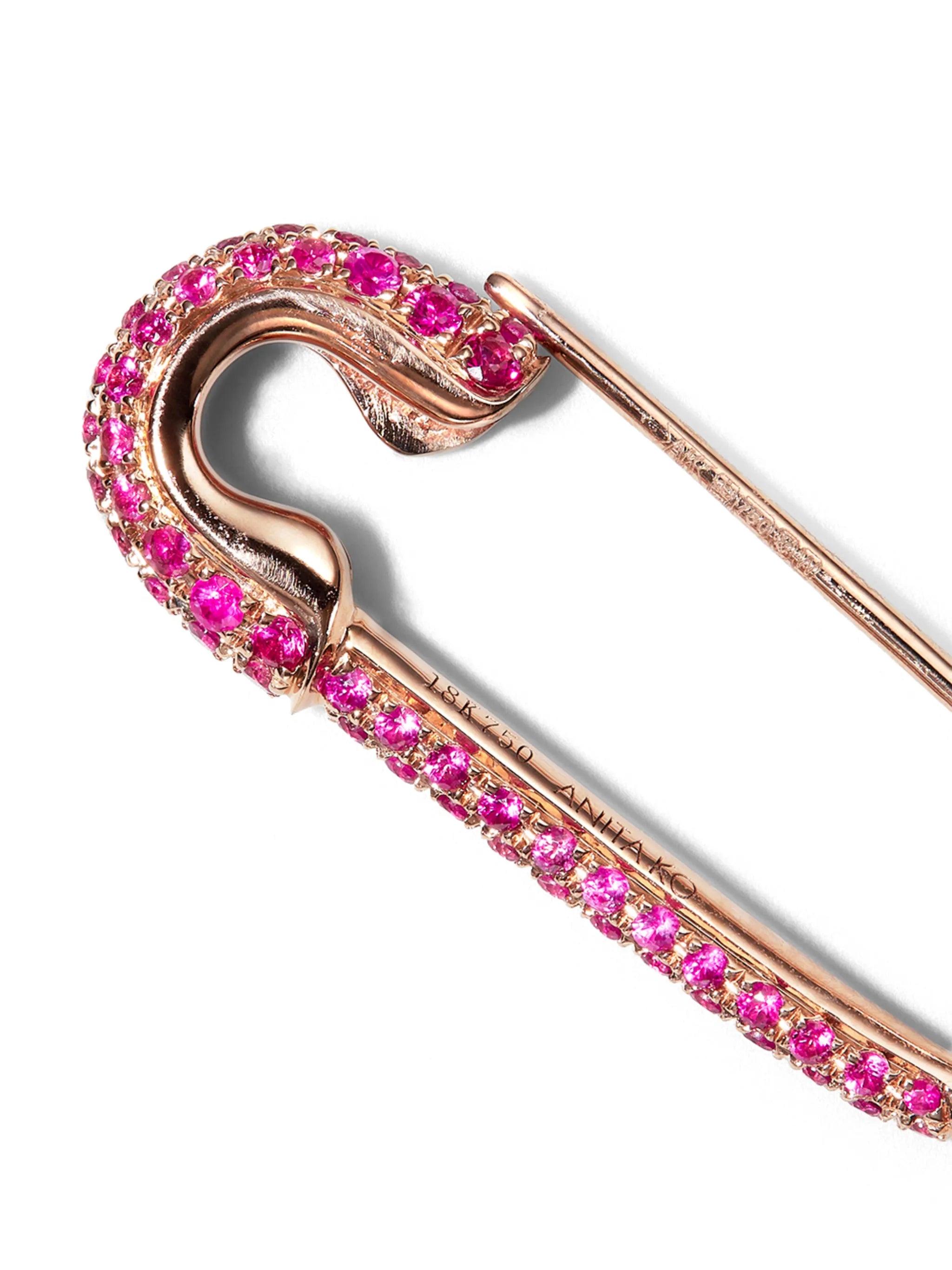 Safety Pin ruby earrings