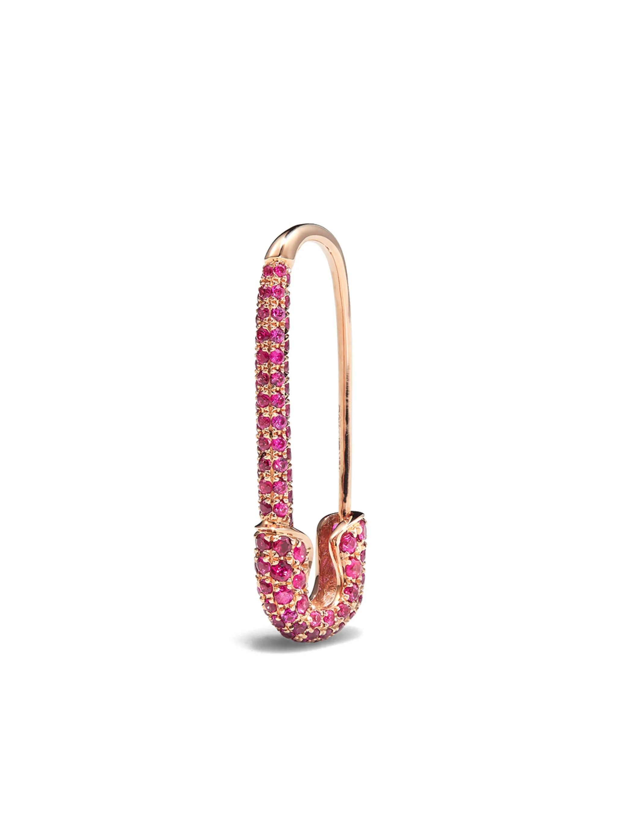 Safety Pin ruby earrings
