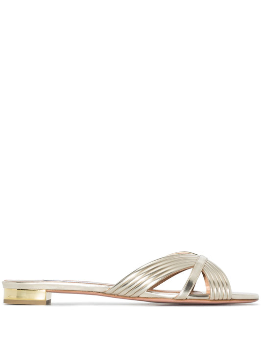 Sundance metallic flat sandals
