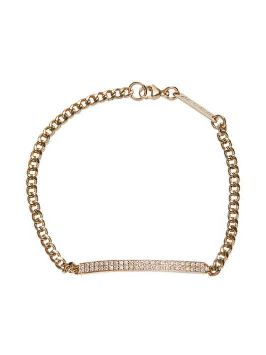 14kt yellow gold Small curb-chain diamond bracelet