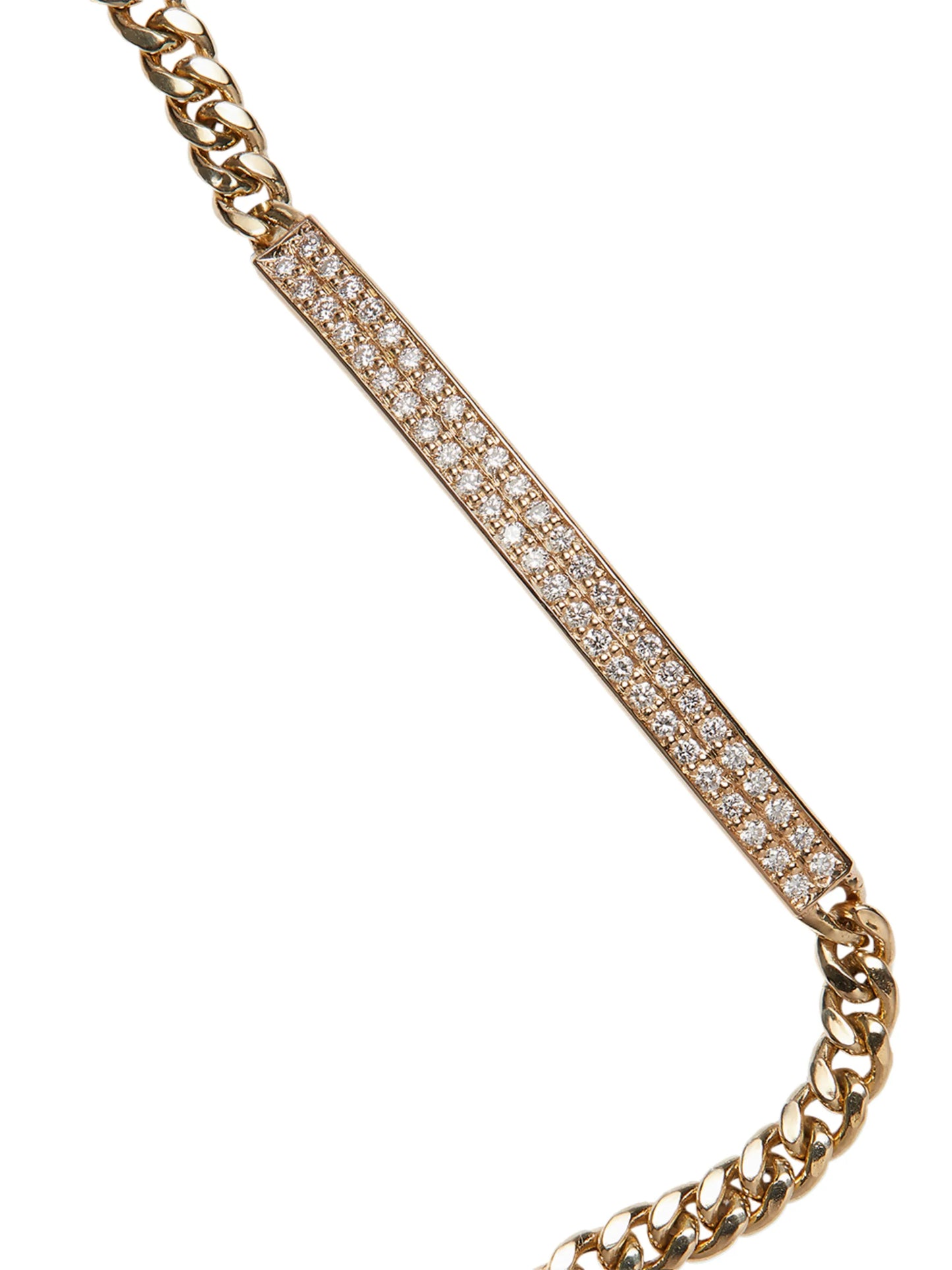 14kt yellow gold Small curb-chain diamond bracelet
