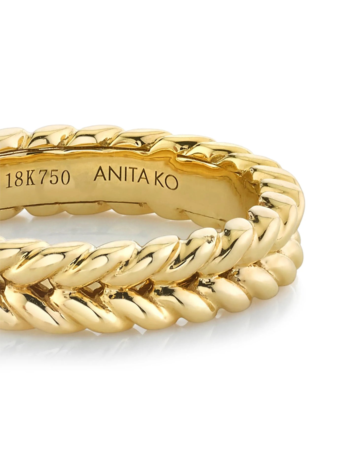 18kt yellow gold braided ring