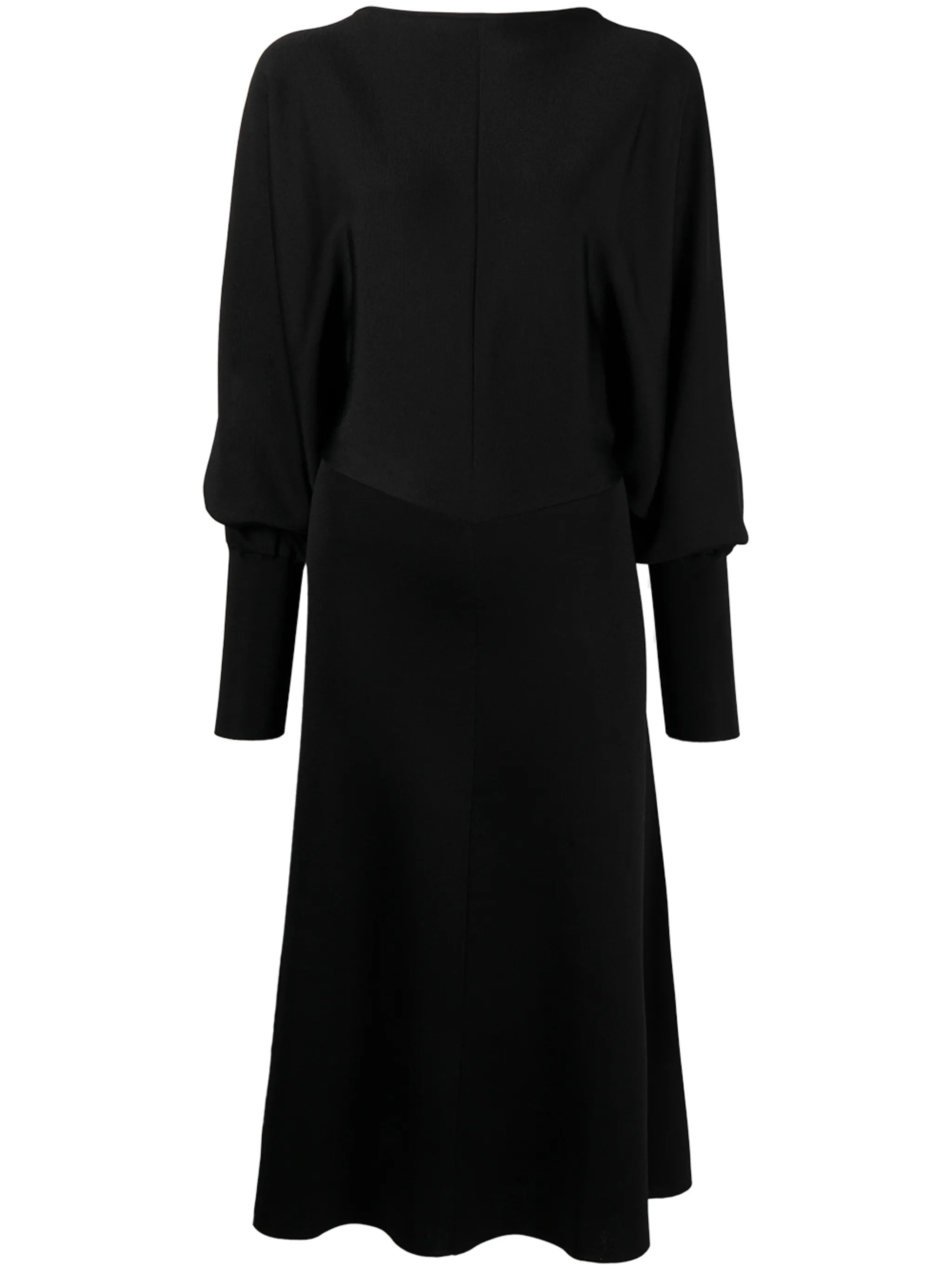 puff-sleeve mid-length dress