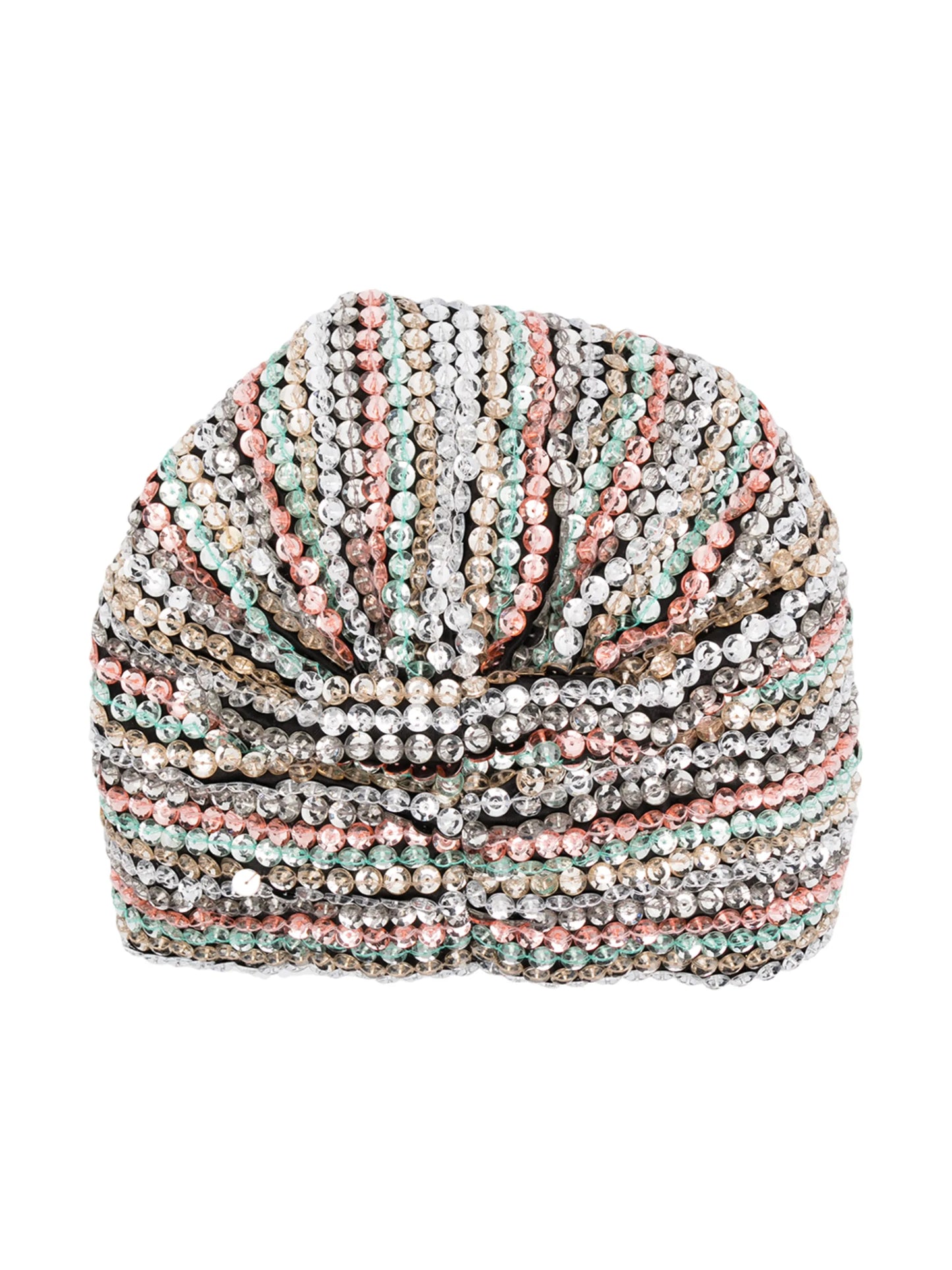 sequin-embellished turban