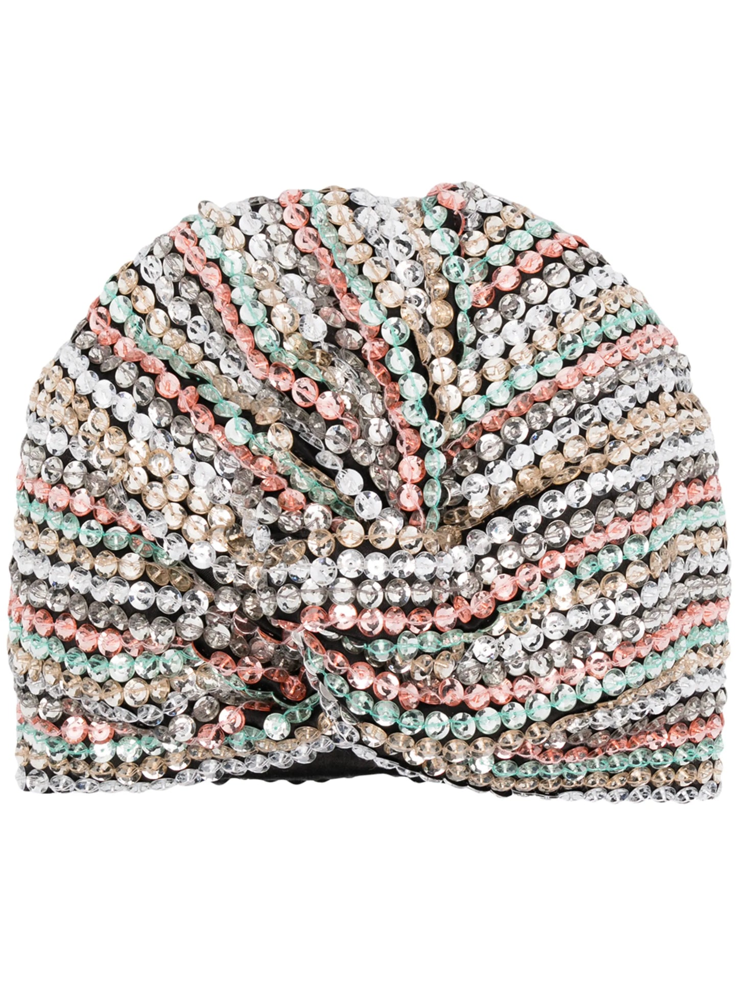 sequin-embellished turban