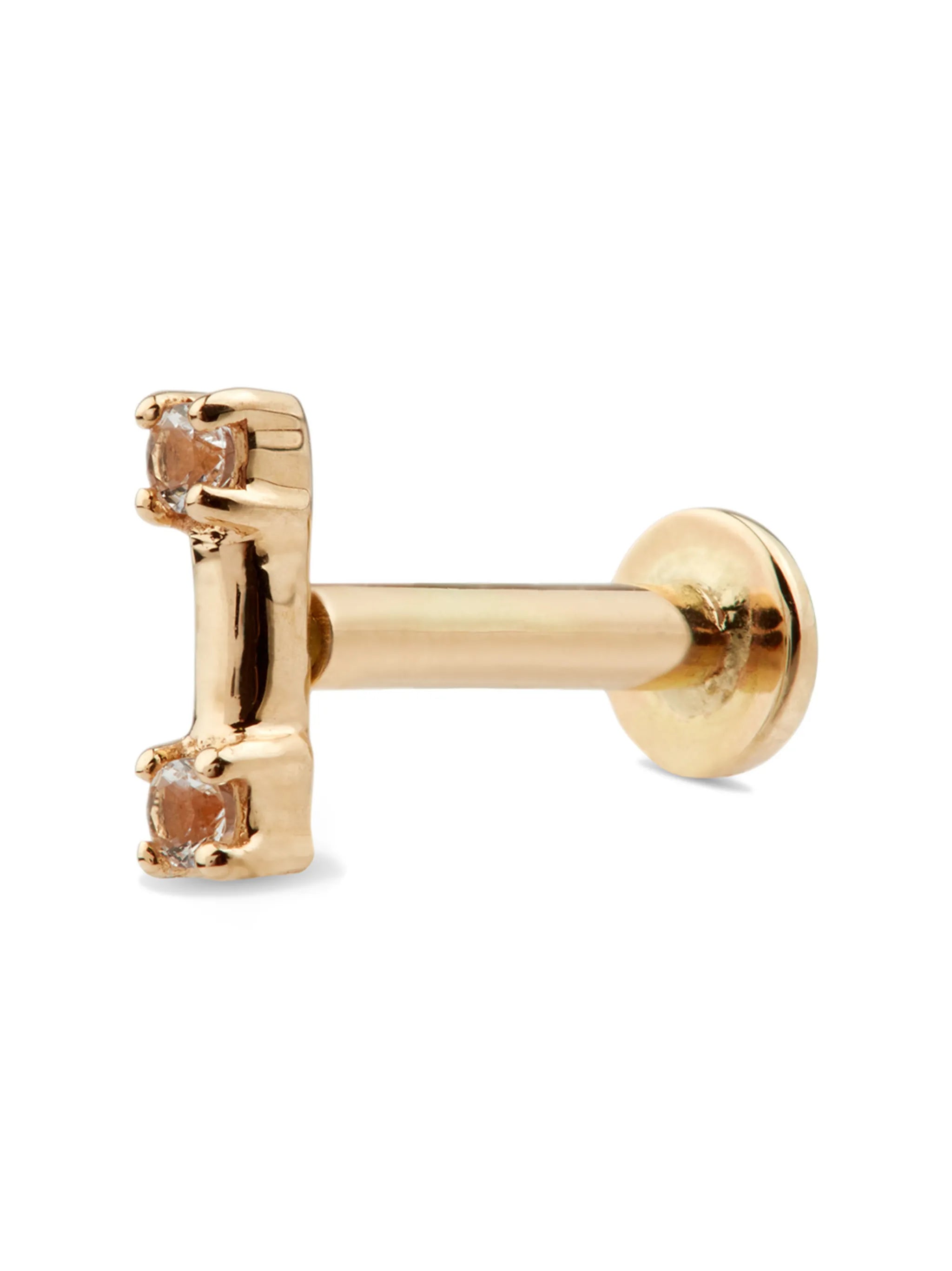 18kt yellow gold Staple stud earring