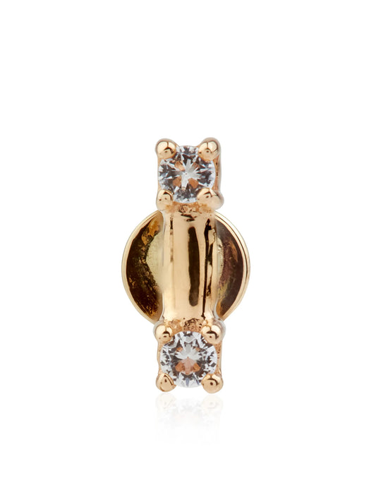 18kt yellow gold Staple stud earring