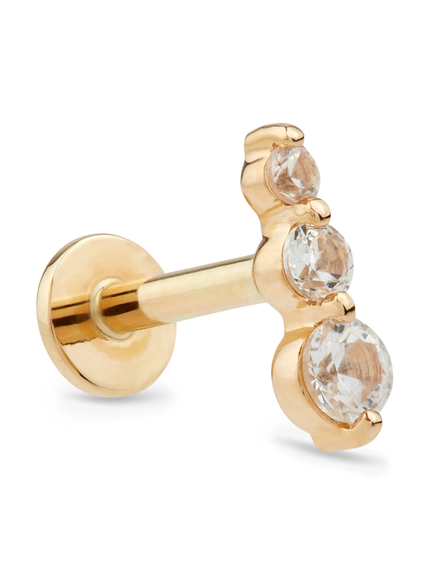 14kt yellow gold Stone sapphire single stud earring