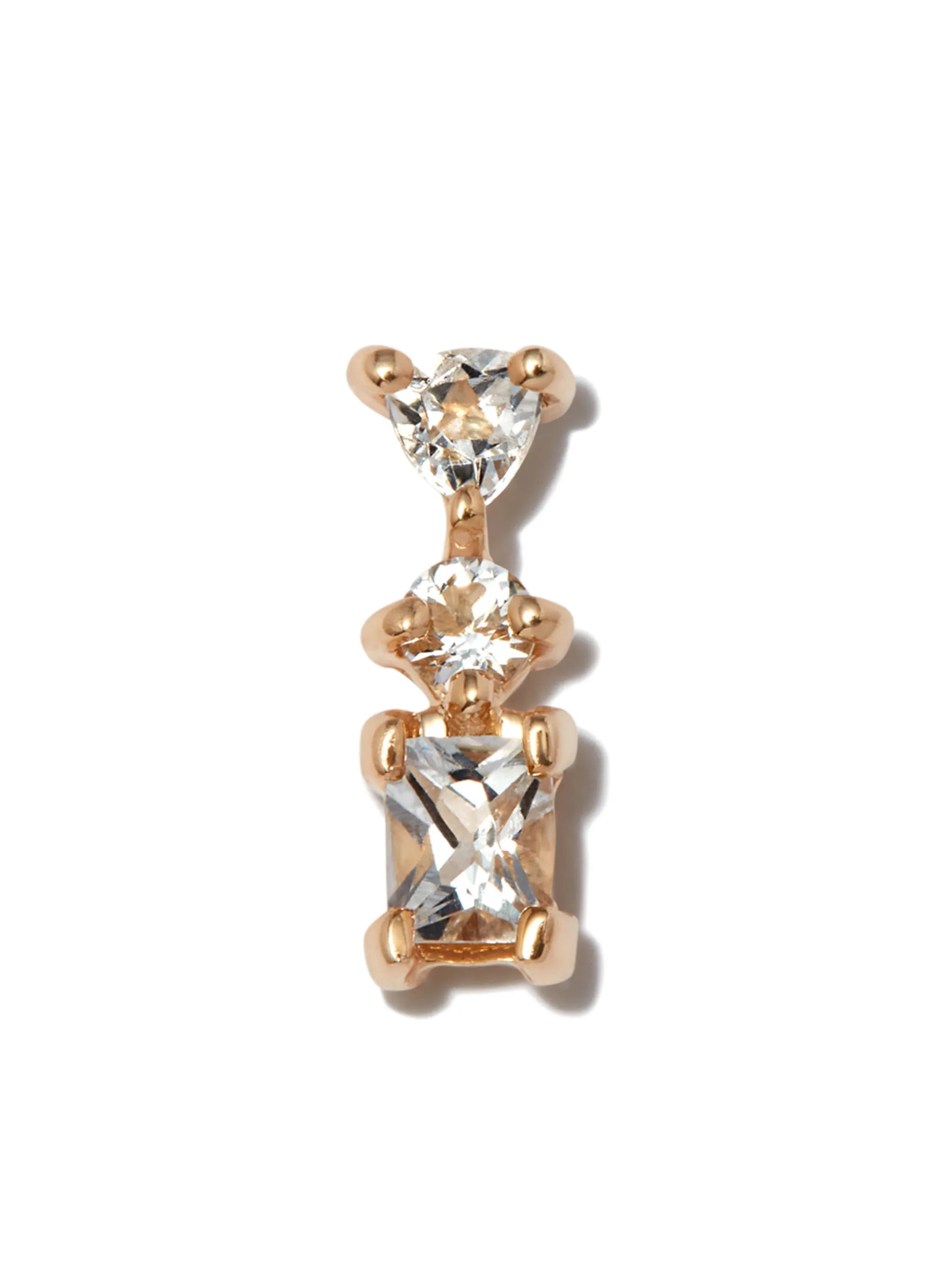 14kt yellow gold Stone topaz single stud earring