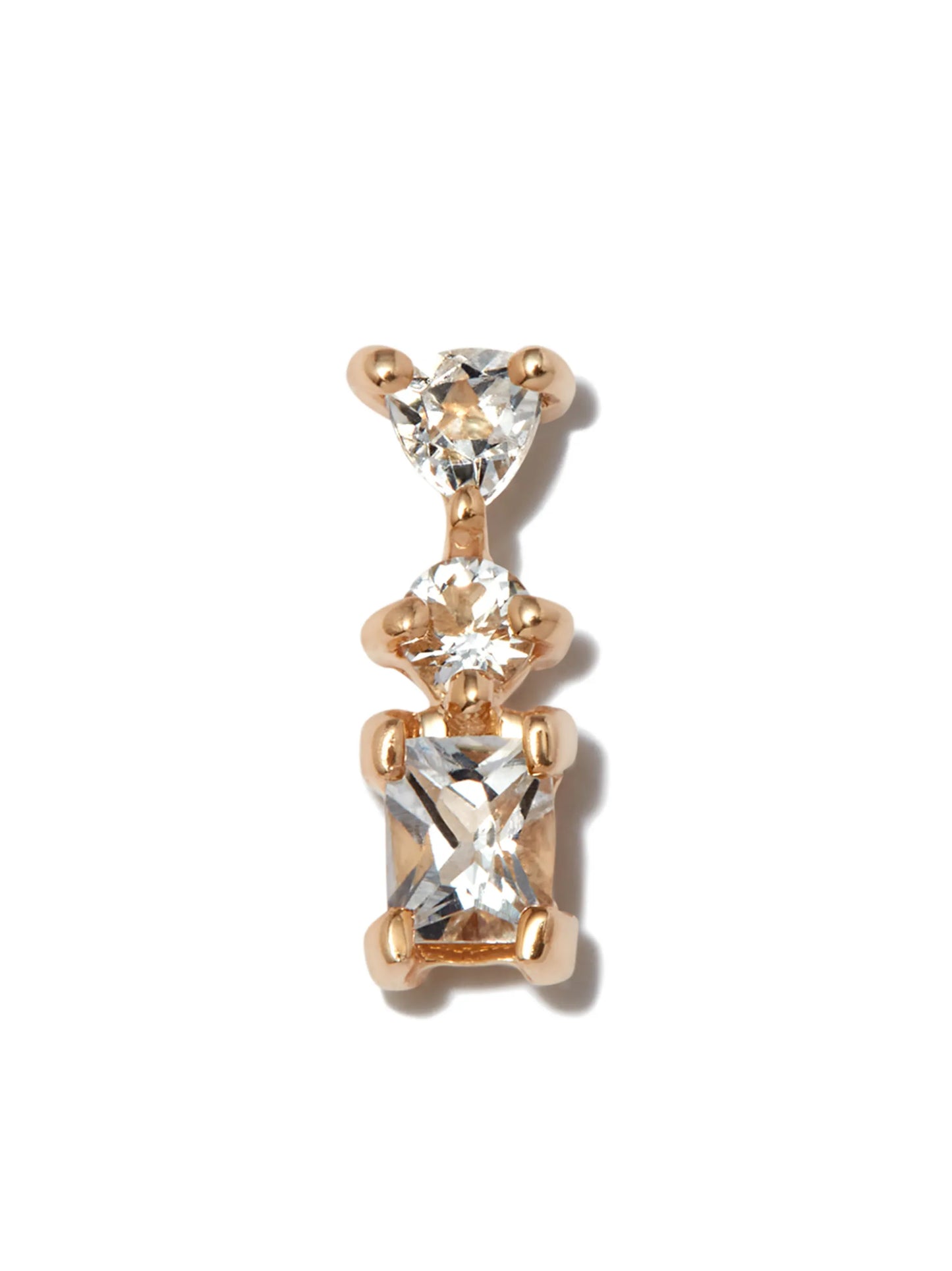14kt yellow gold Stone topaz single stud earring