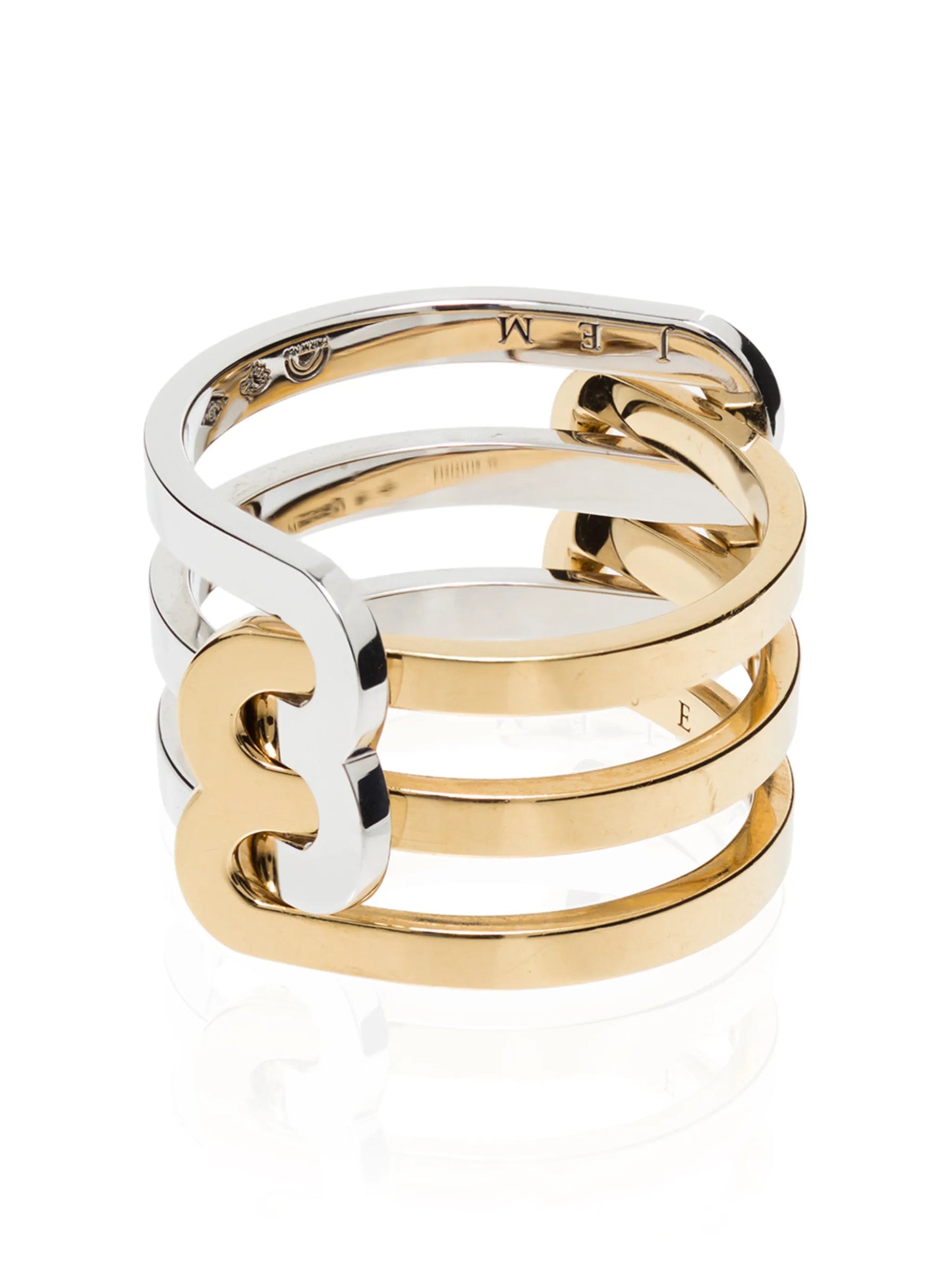 18kt gold triple-band ring