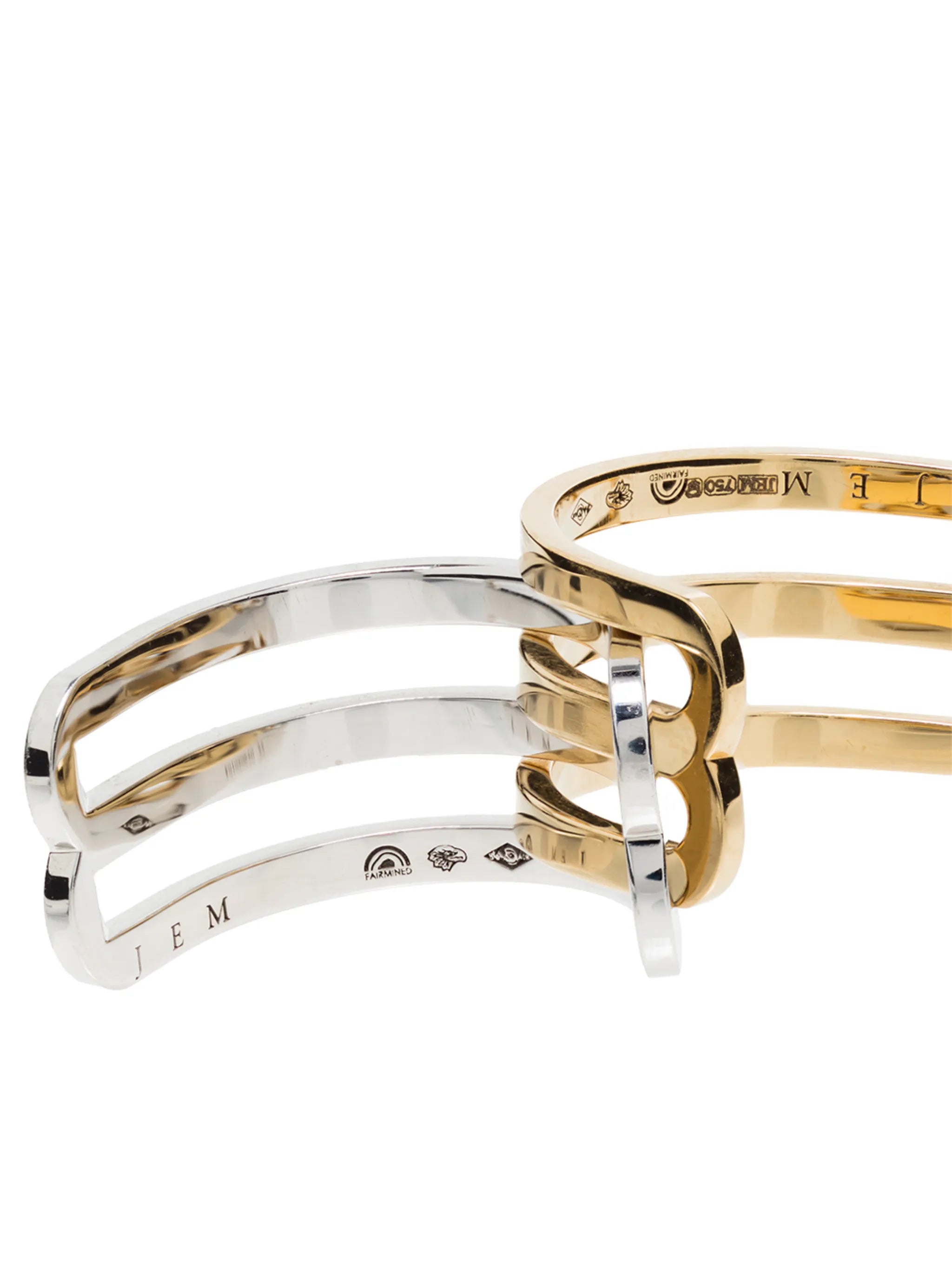 18kt gold triple-band ring