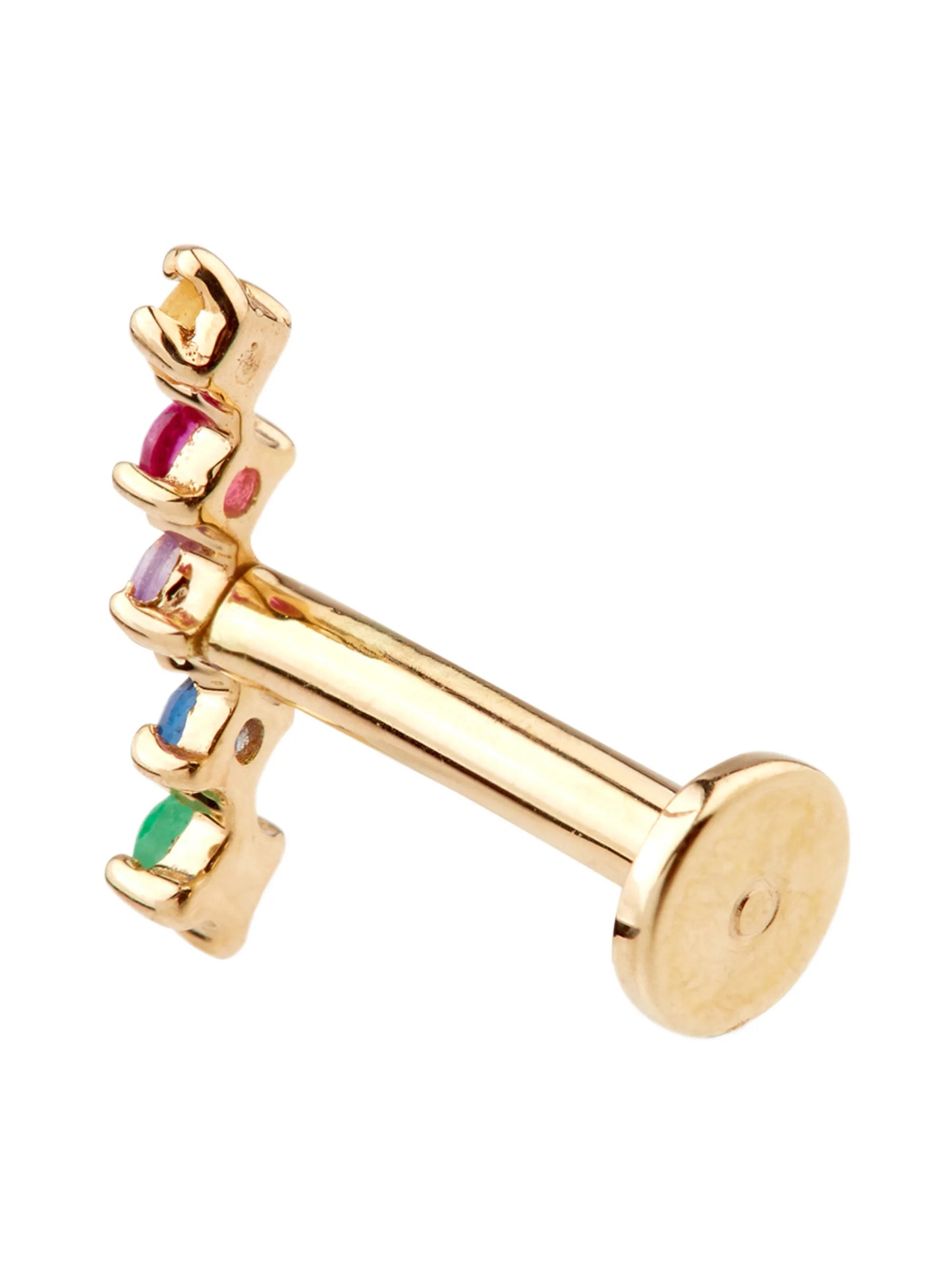 Rainbow 14kt yellow gold stud earring