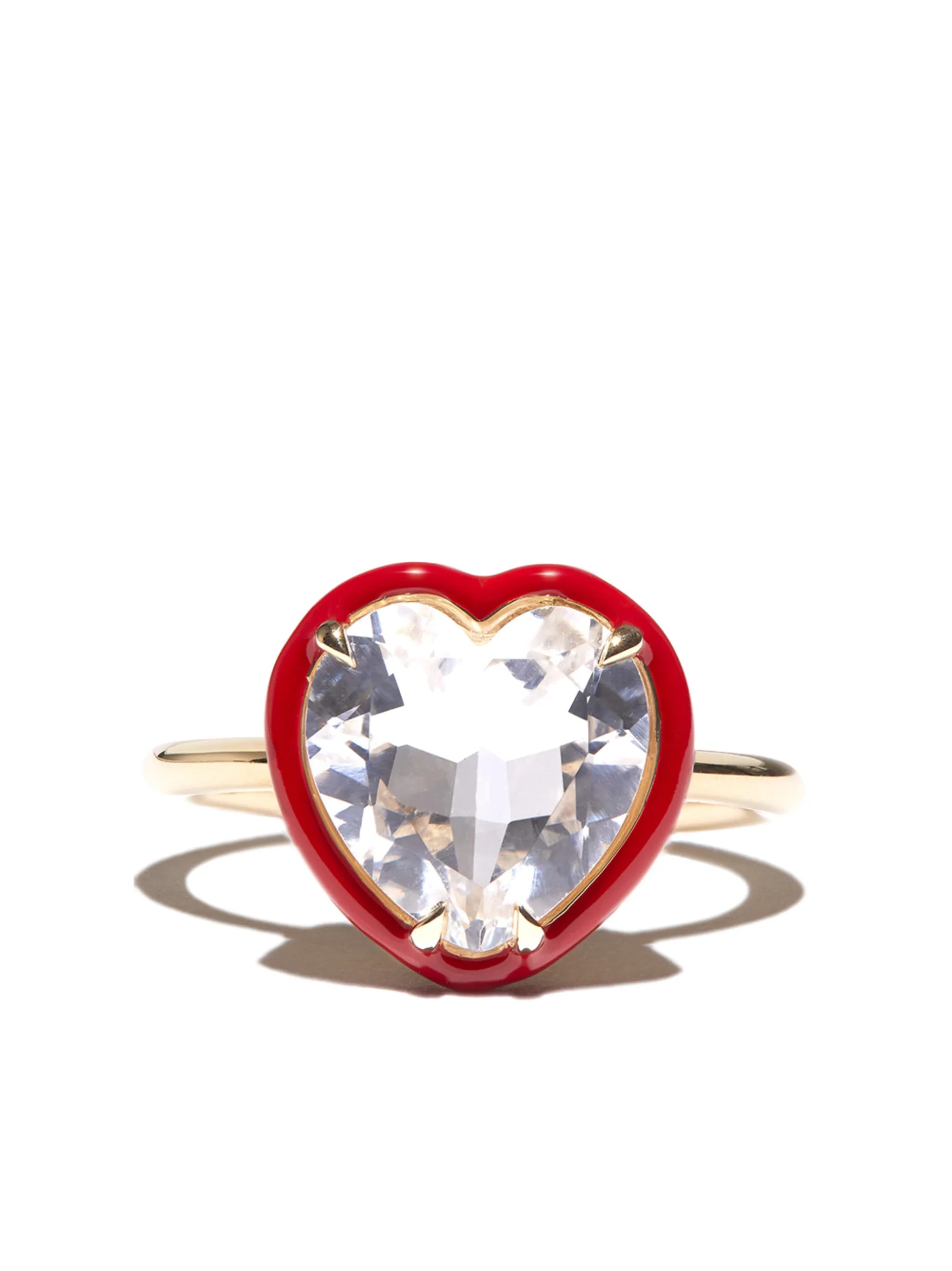 14kt yellow gold topaz Heart cocktail ring