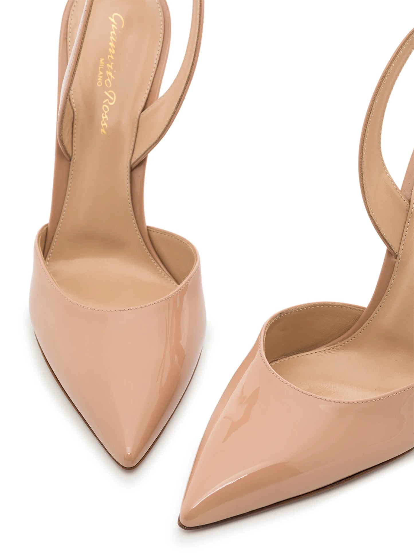 patent leather 105mm slingback pumps