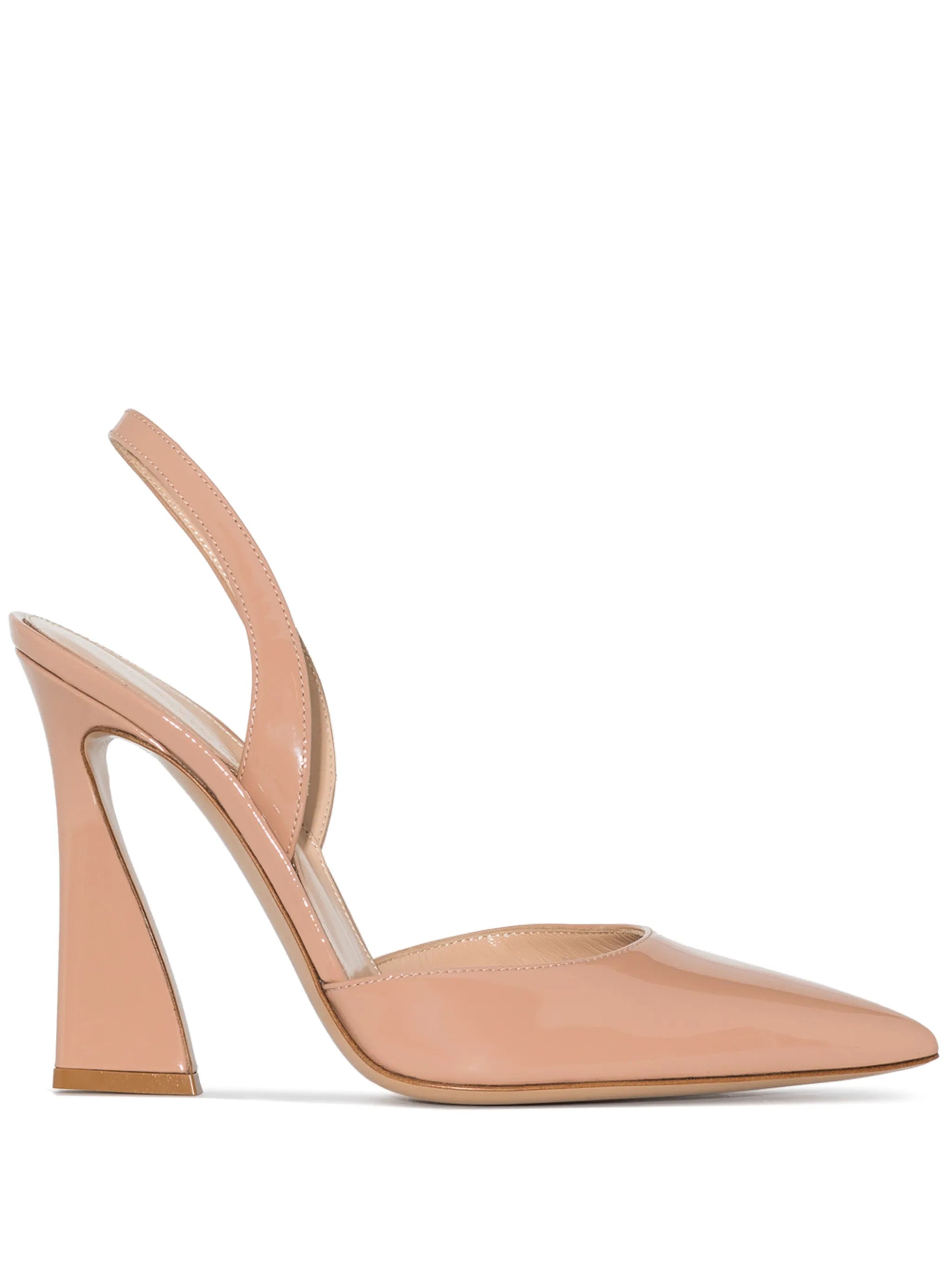 patent leather 105mm slingback pumps