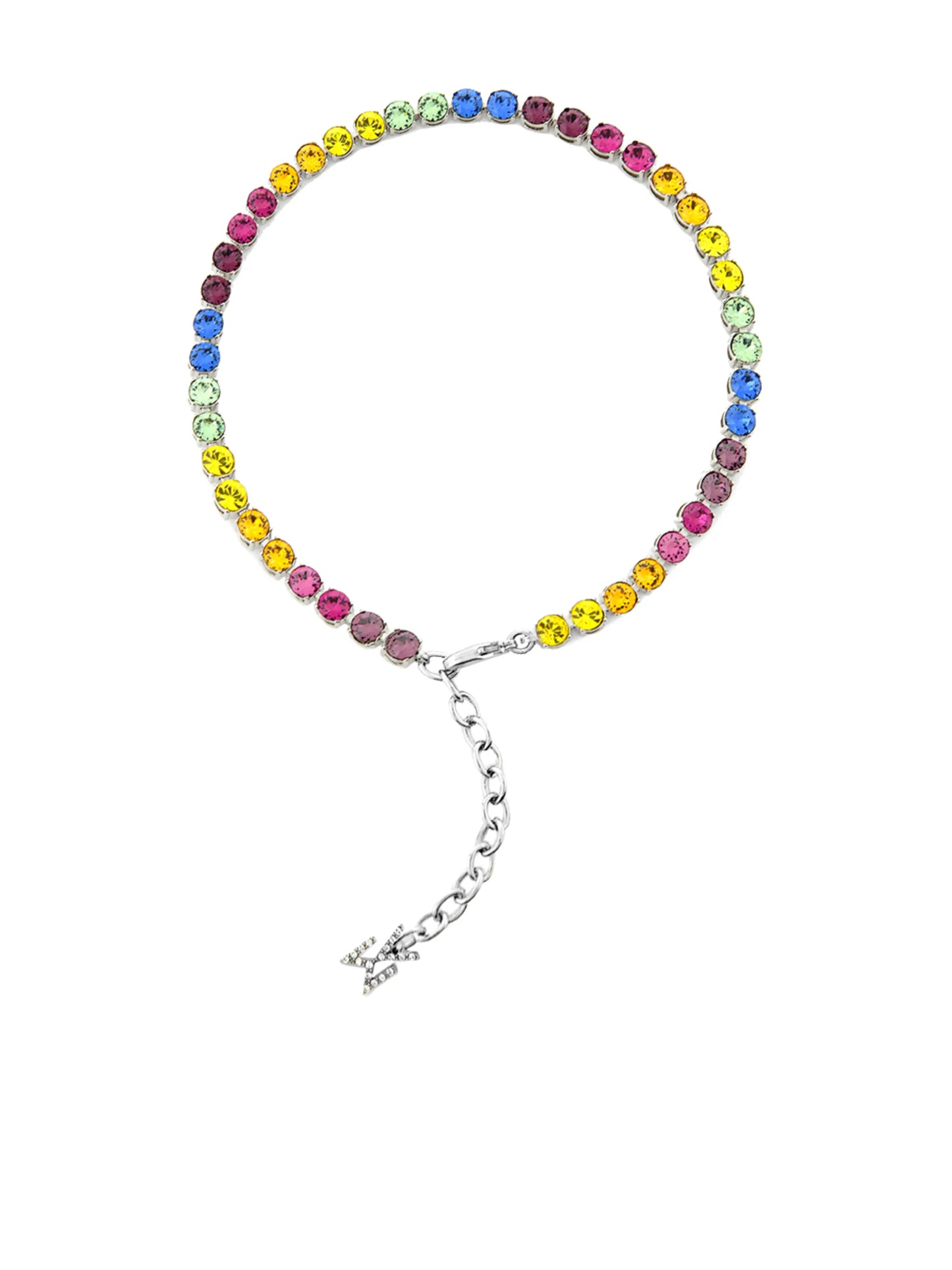 rainbow crystal-embellished anklet