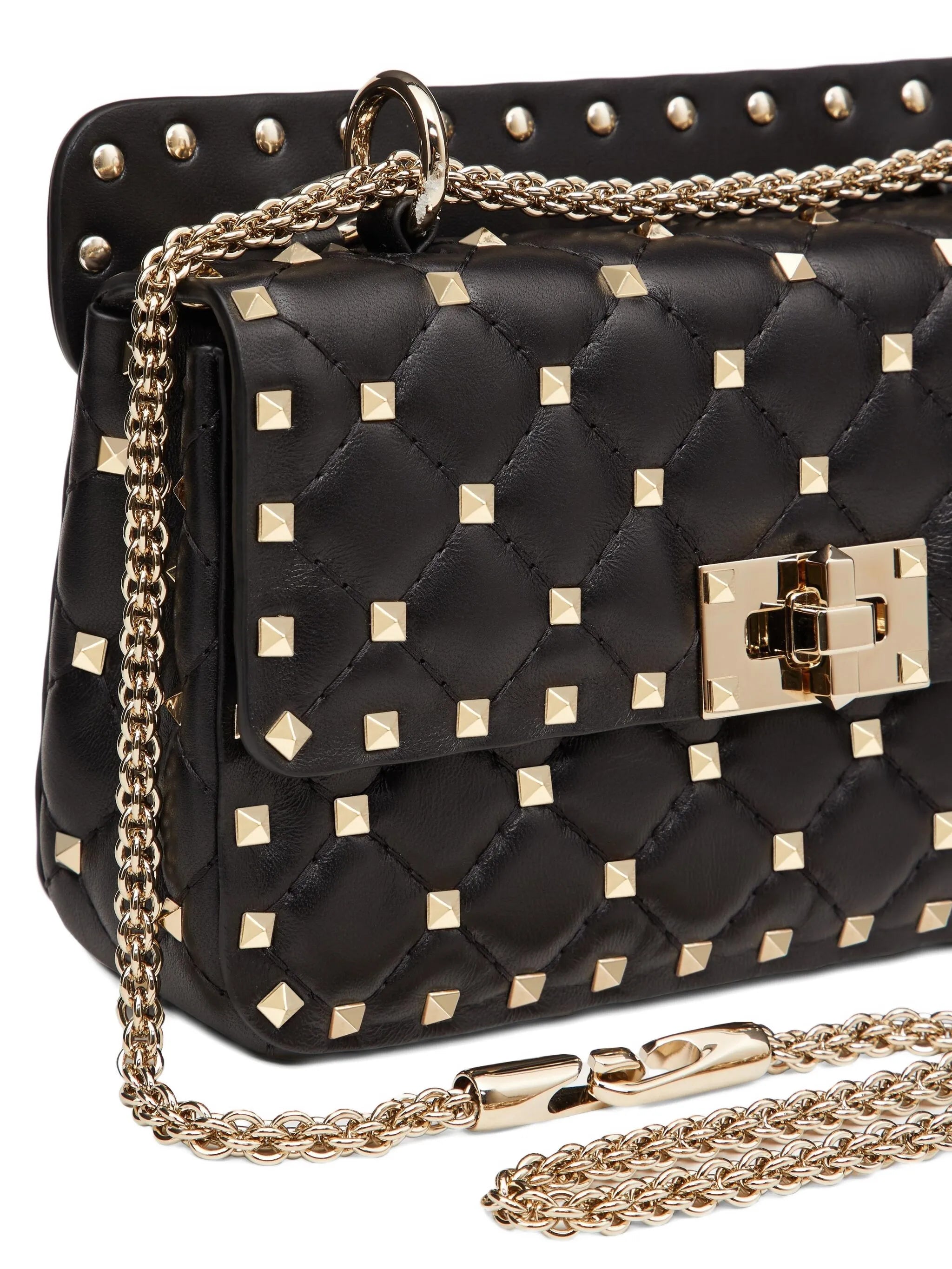 Rockstud-spike leather tote bag