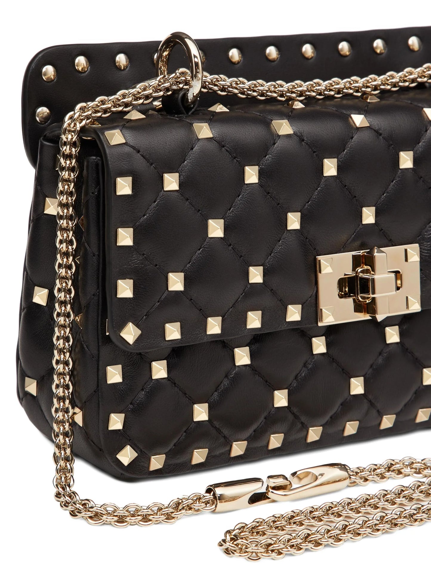 Rockstud-spike leather tote bag
